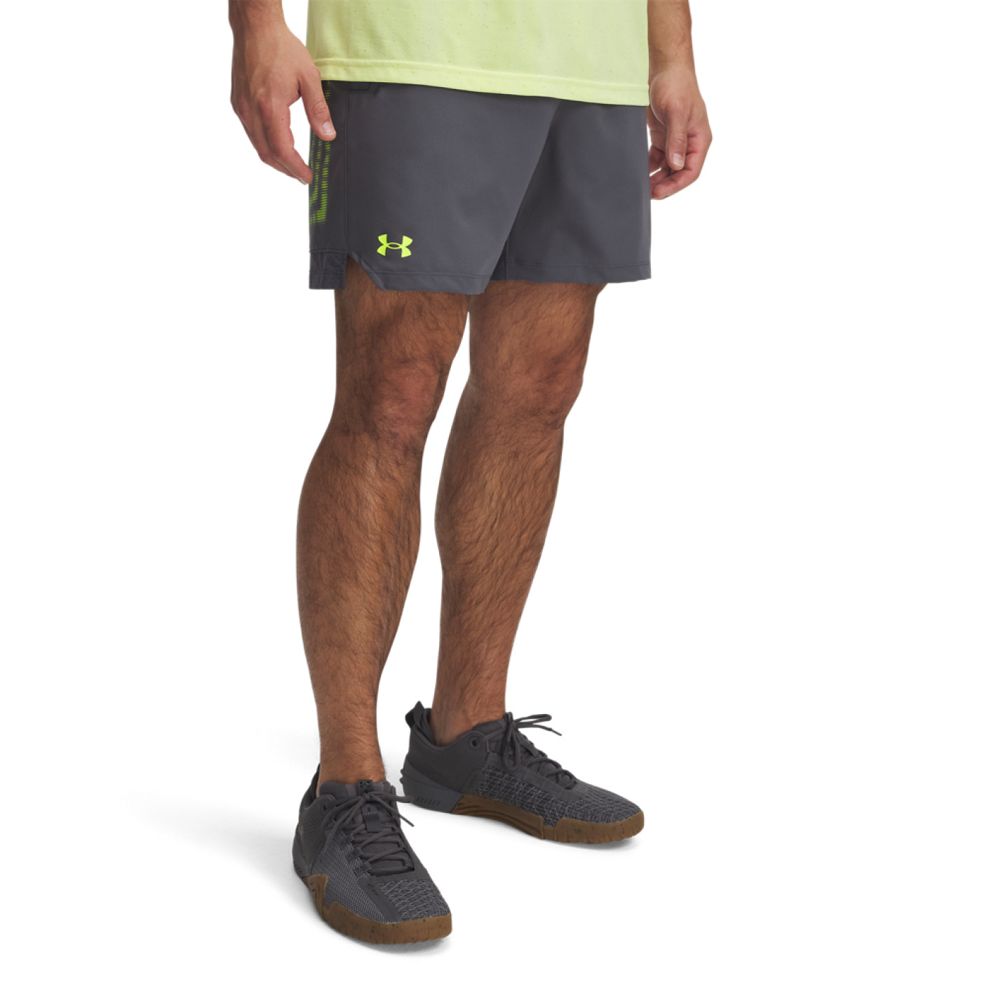 Under Armour Vanish Woven Graphic Training Short Grey Neon Yellow
