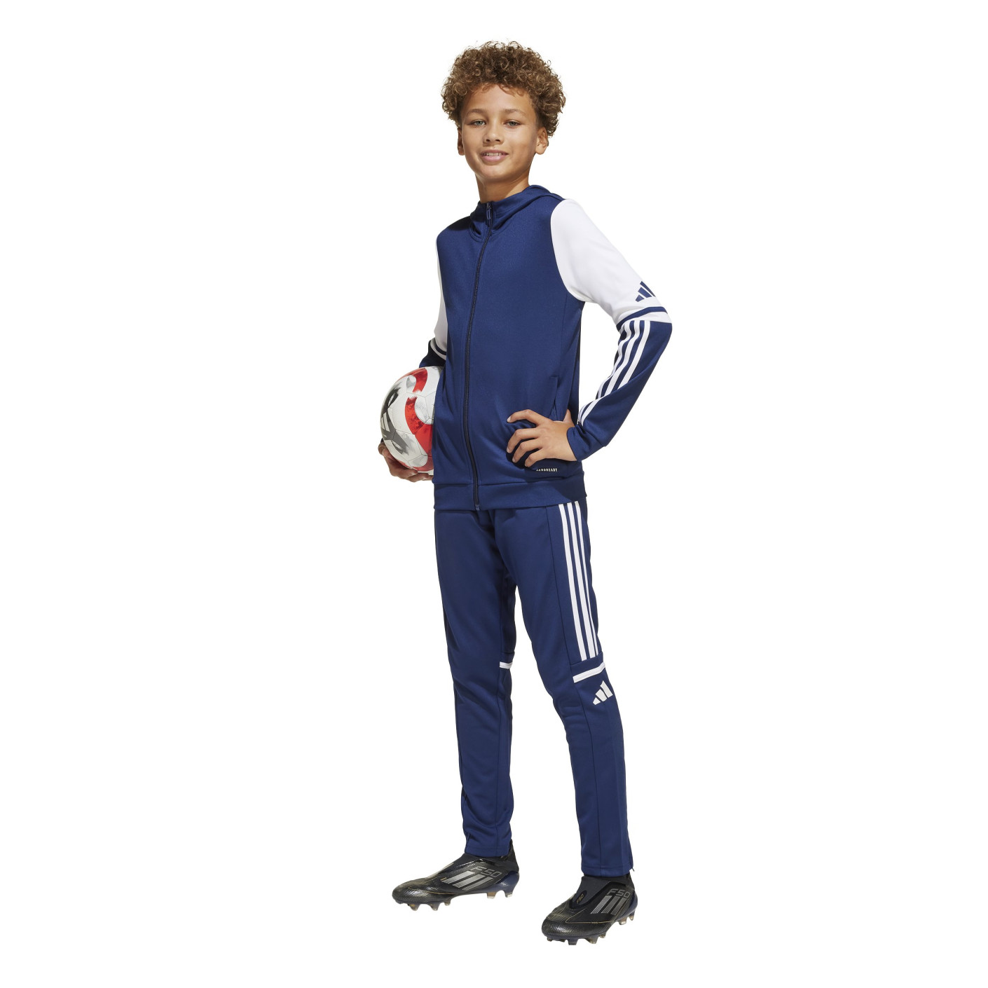 adidas Squadra 25 Hooded Tracksuit Full-Zip Kids Dark Blue White
