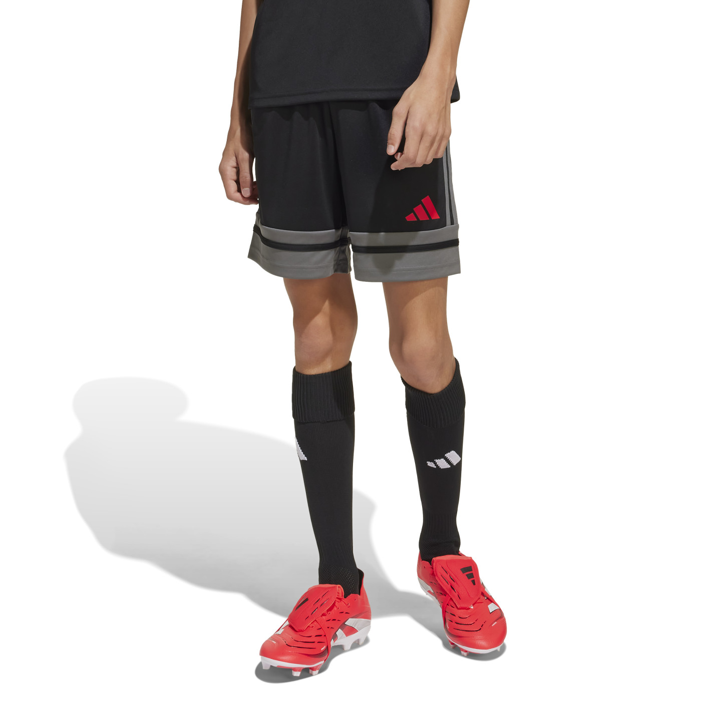 adidas Squadra 25 Kids Football Shorts Black Grey Red
