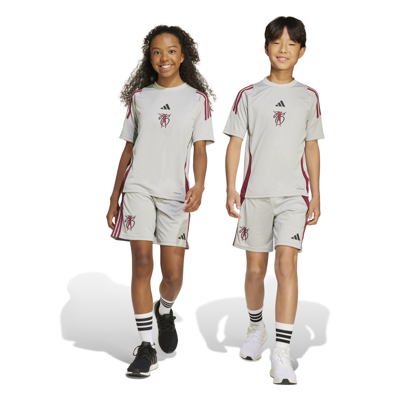 adidas Jude Bellingham Trainingsset Kids Lichtgrijs Zwart Donkerroze