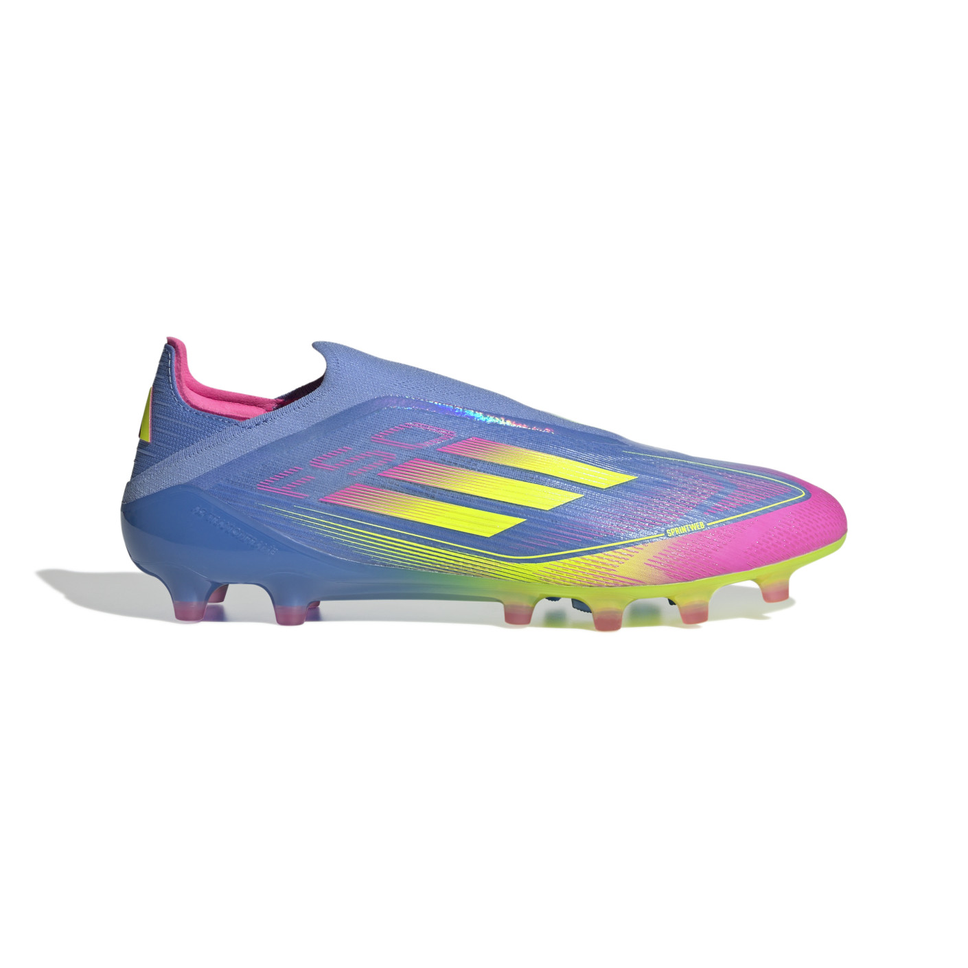 adidas F50 Elite Laceless Artificial Grass Football Shoes (AG) Blue Neon Yellow Pink