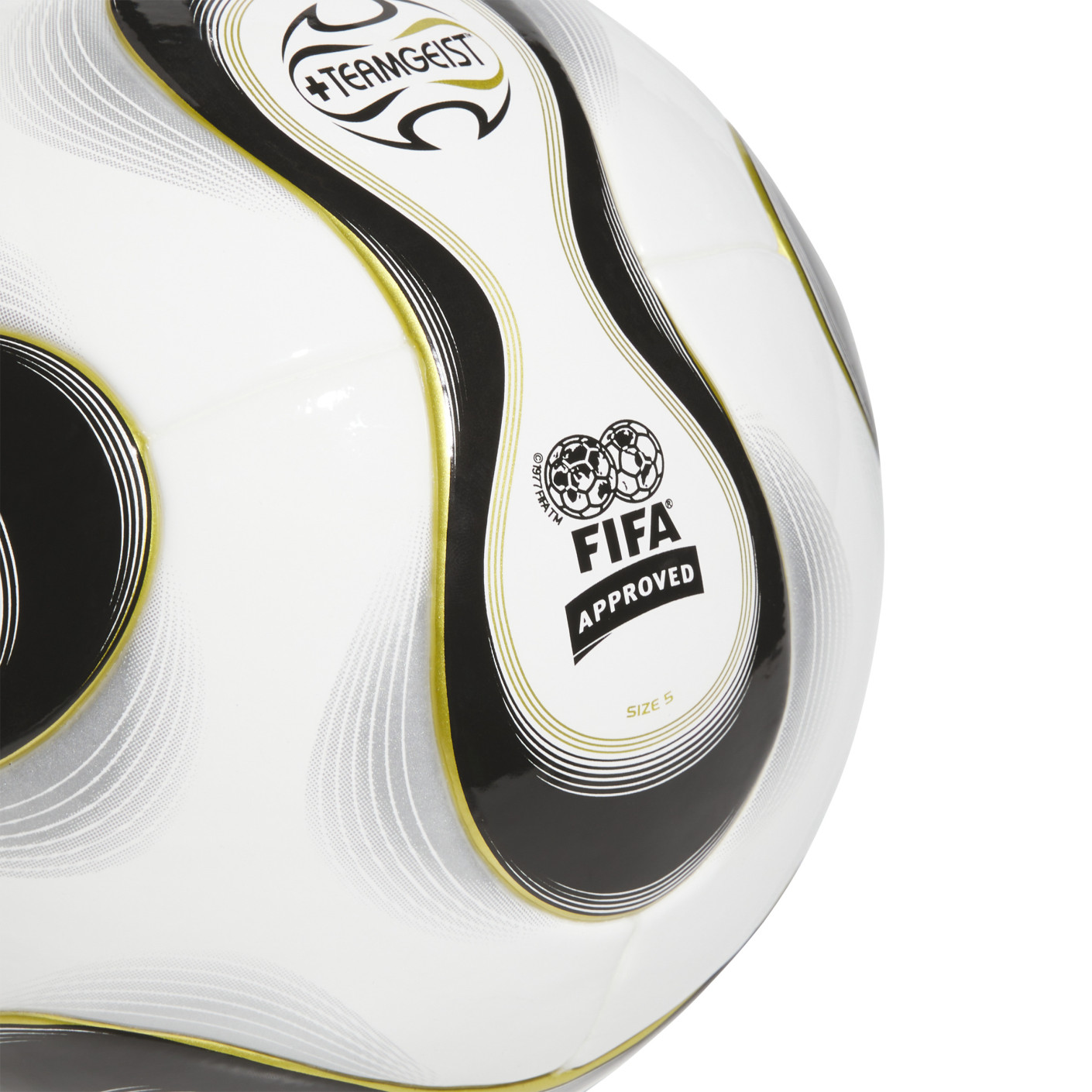 adidas Teamgeist Original Football Size 5 White Black Gold