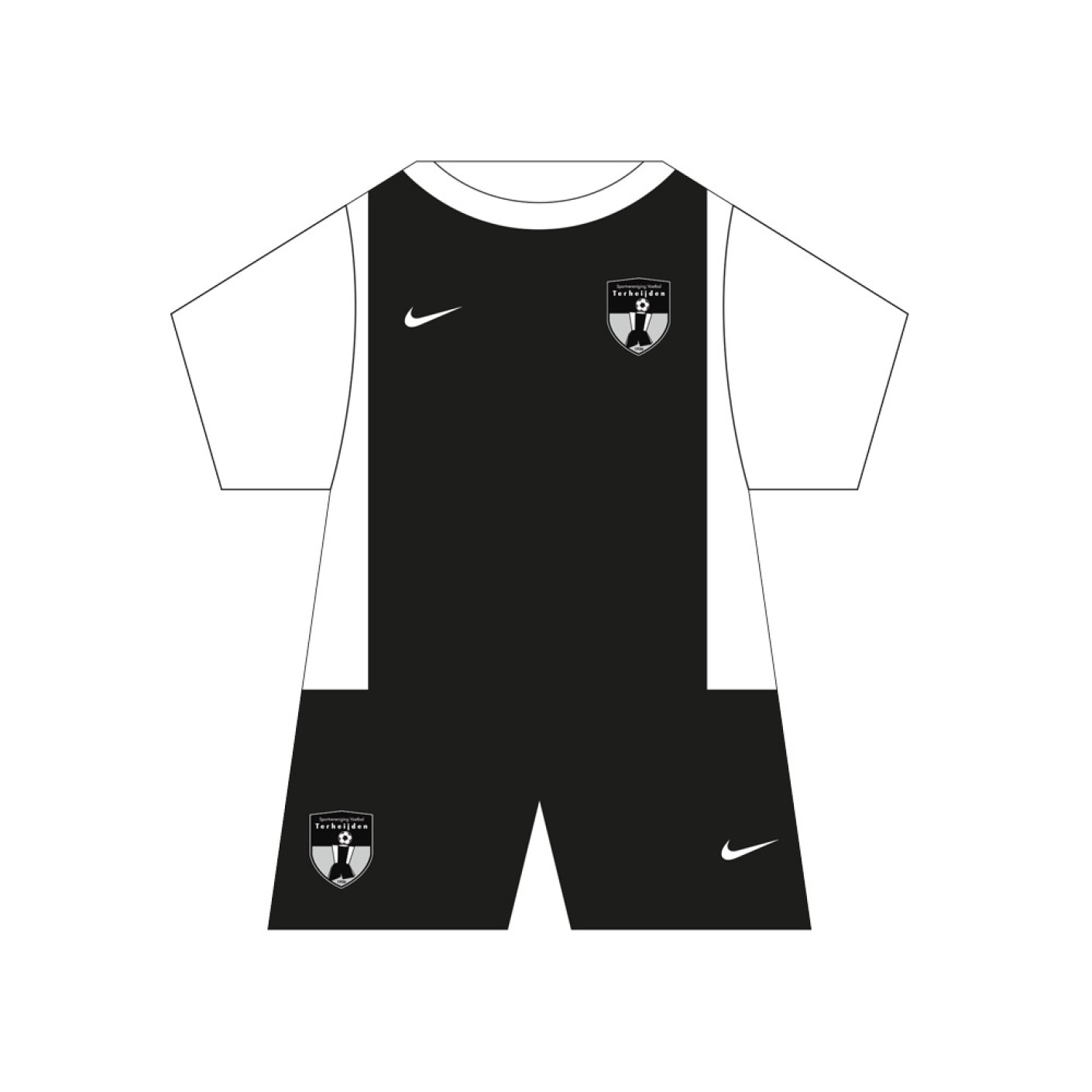 SV Terheijden Maxidress Wit Zwart