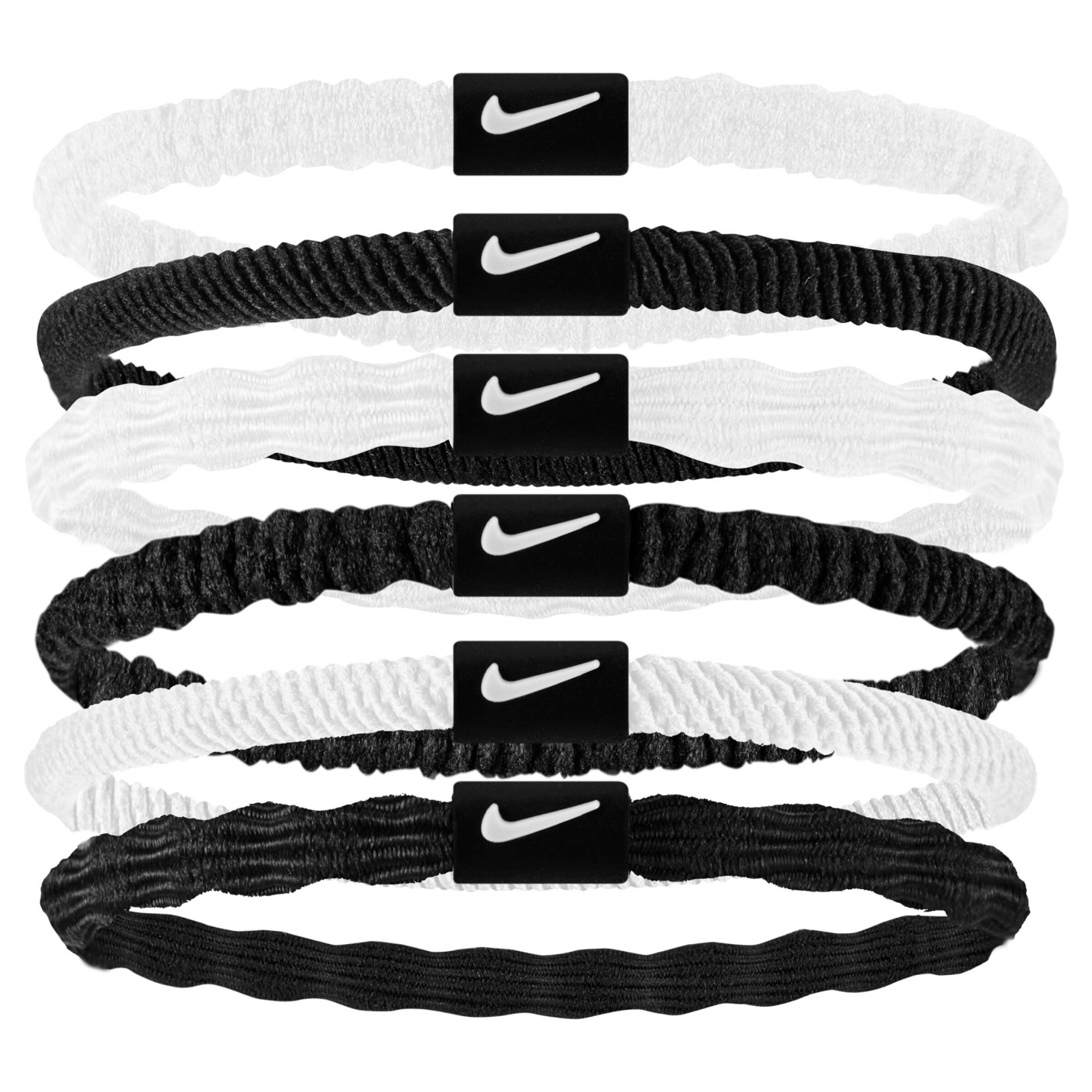 Nike Flex Hair bands 6-Pack White Black