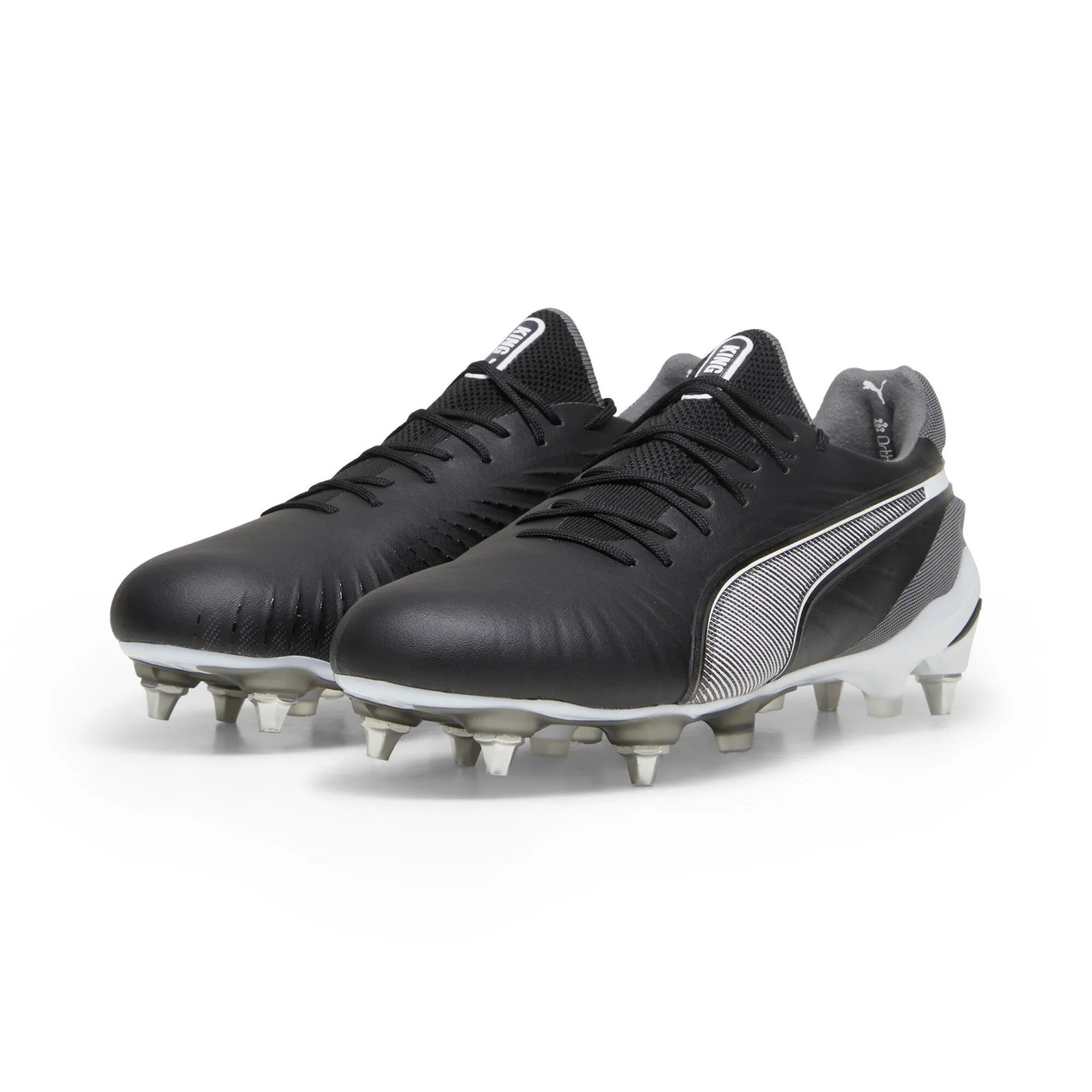 PUMA King Ultimate Iron Nop Football Shoes (SG) Black White Grey