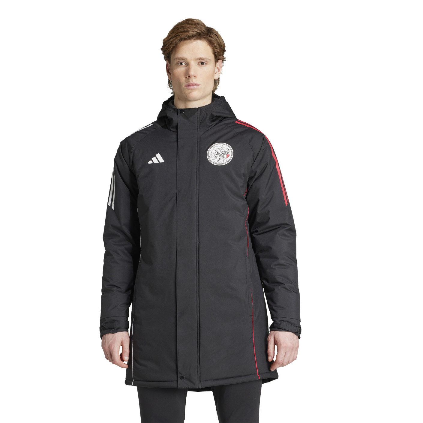 adidas Ajax Parka 2025-2026 Zwart Wit Rood