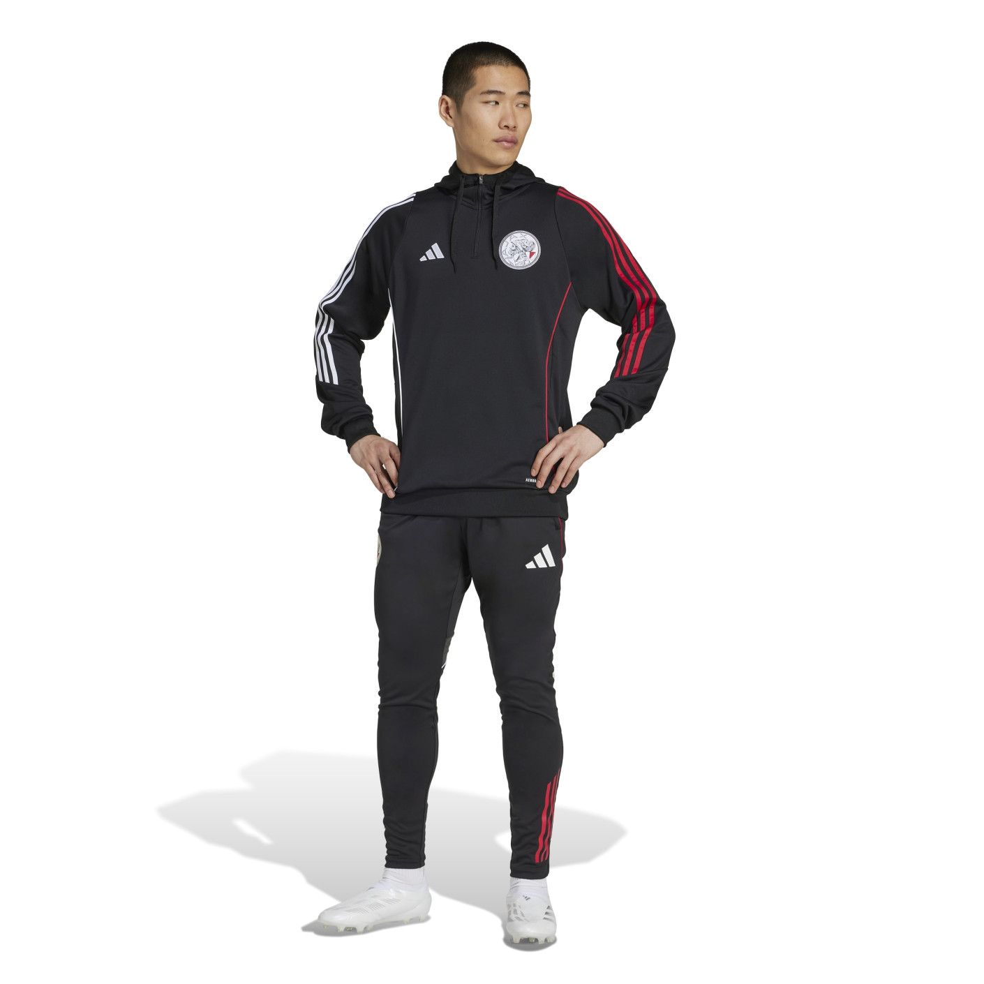 adidas Ajax Hooded Trainingspak 2025-2026 Zwart Wit Rood