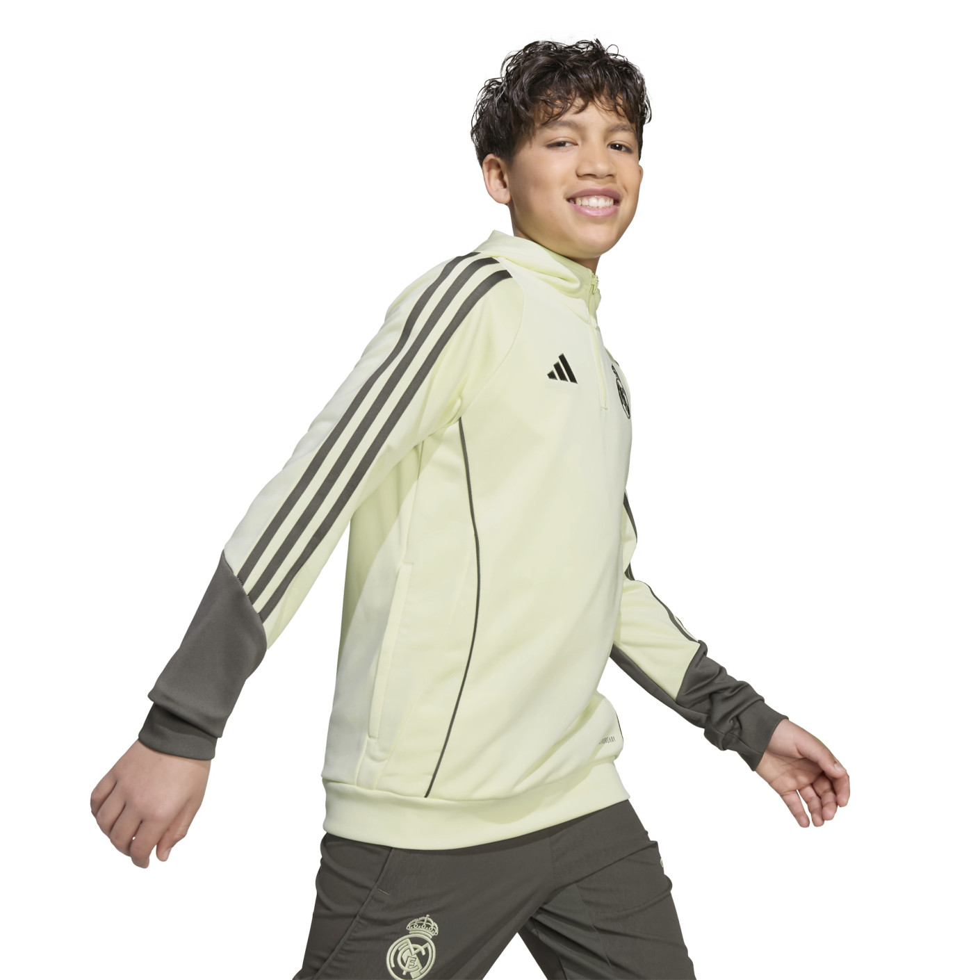 adidas Real Madrid Track Hoodie 2025-2026 Kids Light Green Grey
