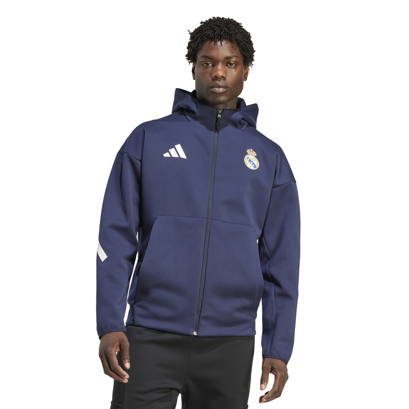 adidas Real Madrid Anthem Training Jacket 2025-2026 Dark Blue White