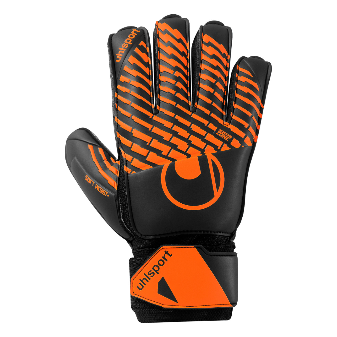Uhlsport FM Soft Resist+ Flex Frame Keepershandschoenen Kids Zwart Feloranje