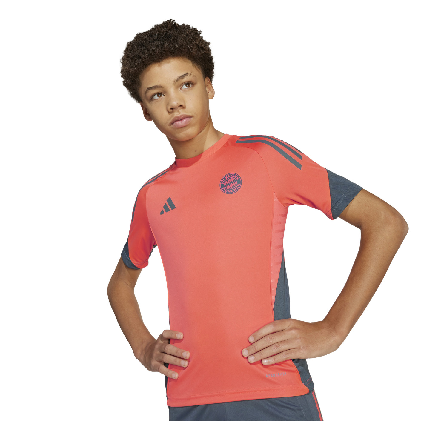 adidas Bayern Munich Training Shirt 2025-2026 Kids Orange Dark Grey