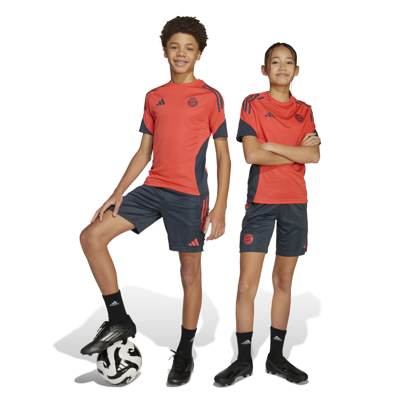 adidas Bayern München Trainingsset 2025-2026 Kids Oranje Donkergrijs