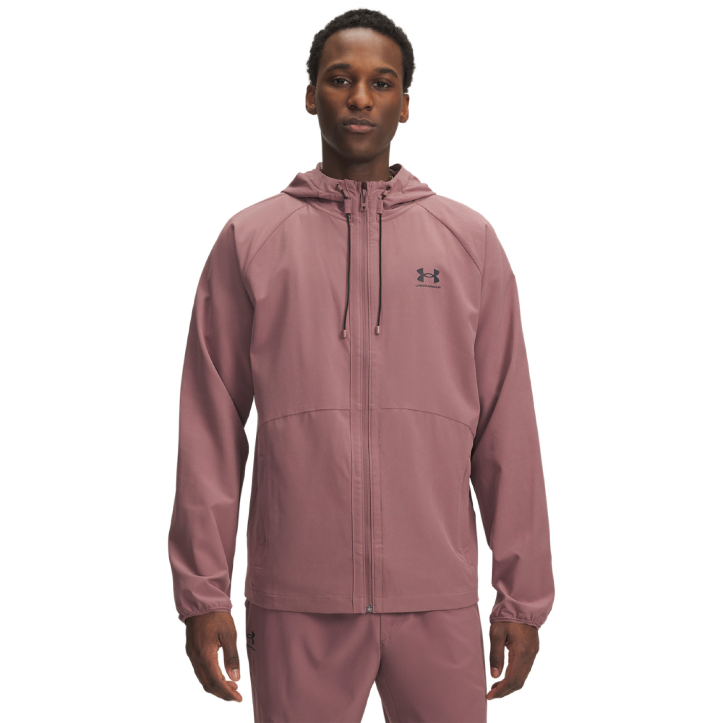 Under Armour Vibe Woven Windbreaker Full-Zip Pink Black
