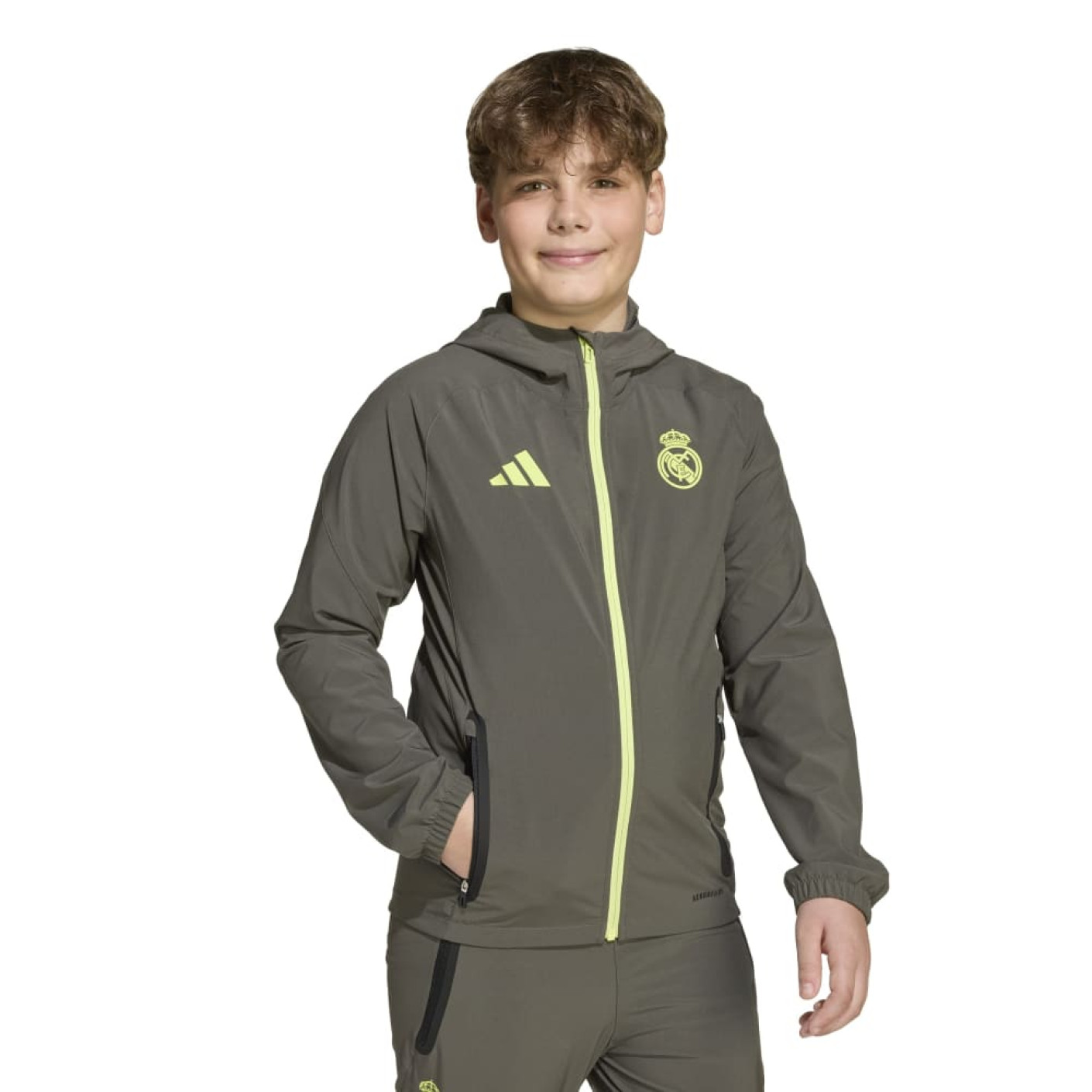 adidas Real Madrid Vis Tech Vest Kids Grijs Lichtgroen