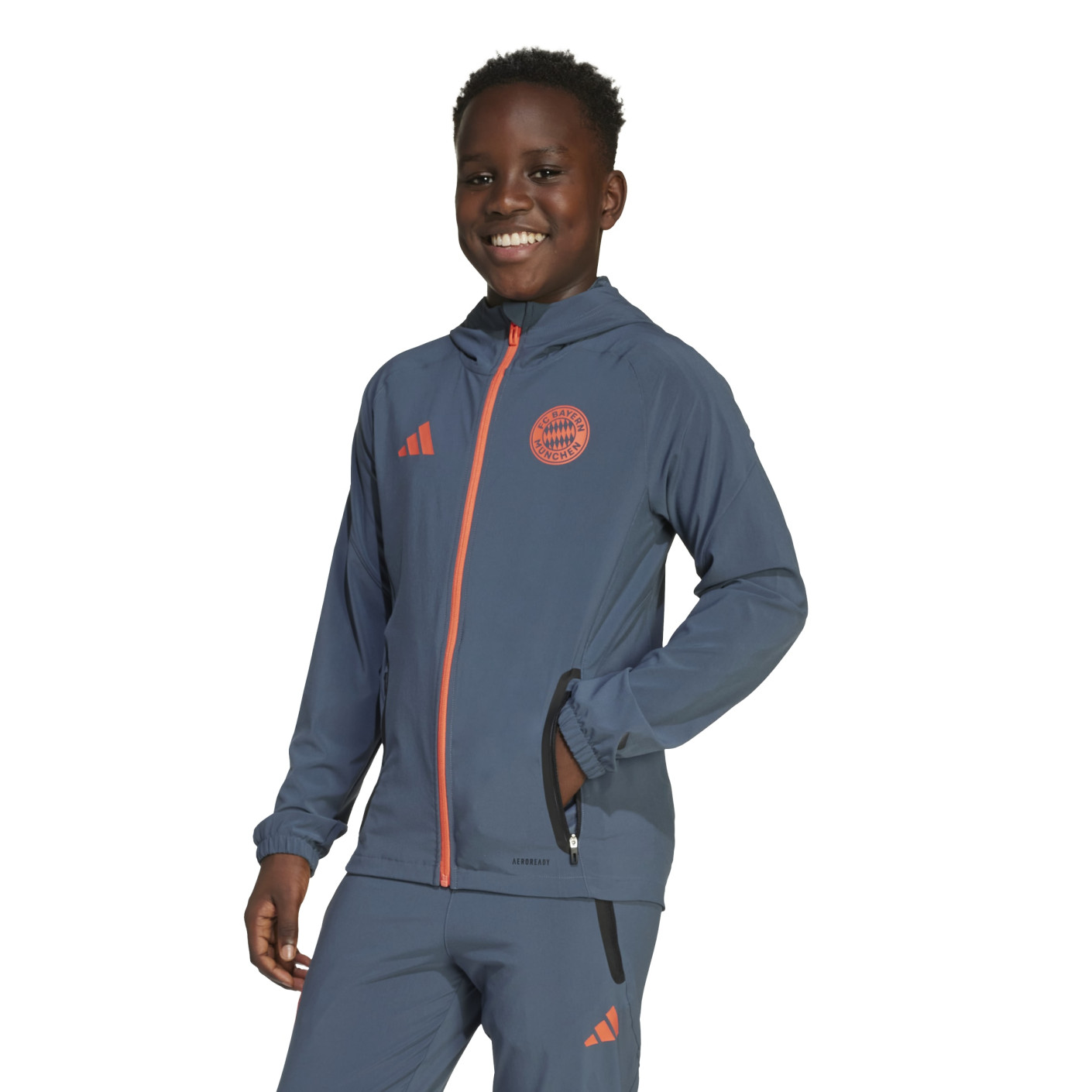 adidas Bayern München Vis Tech Vest 2025-2026 Kids Donkergrijs Oranje