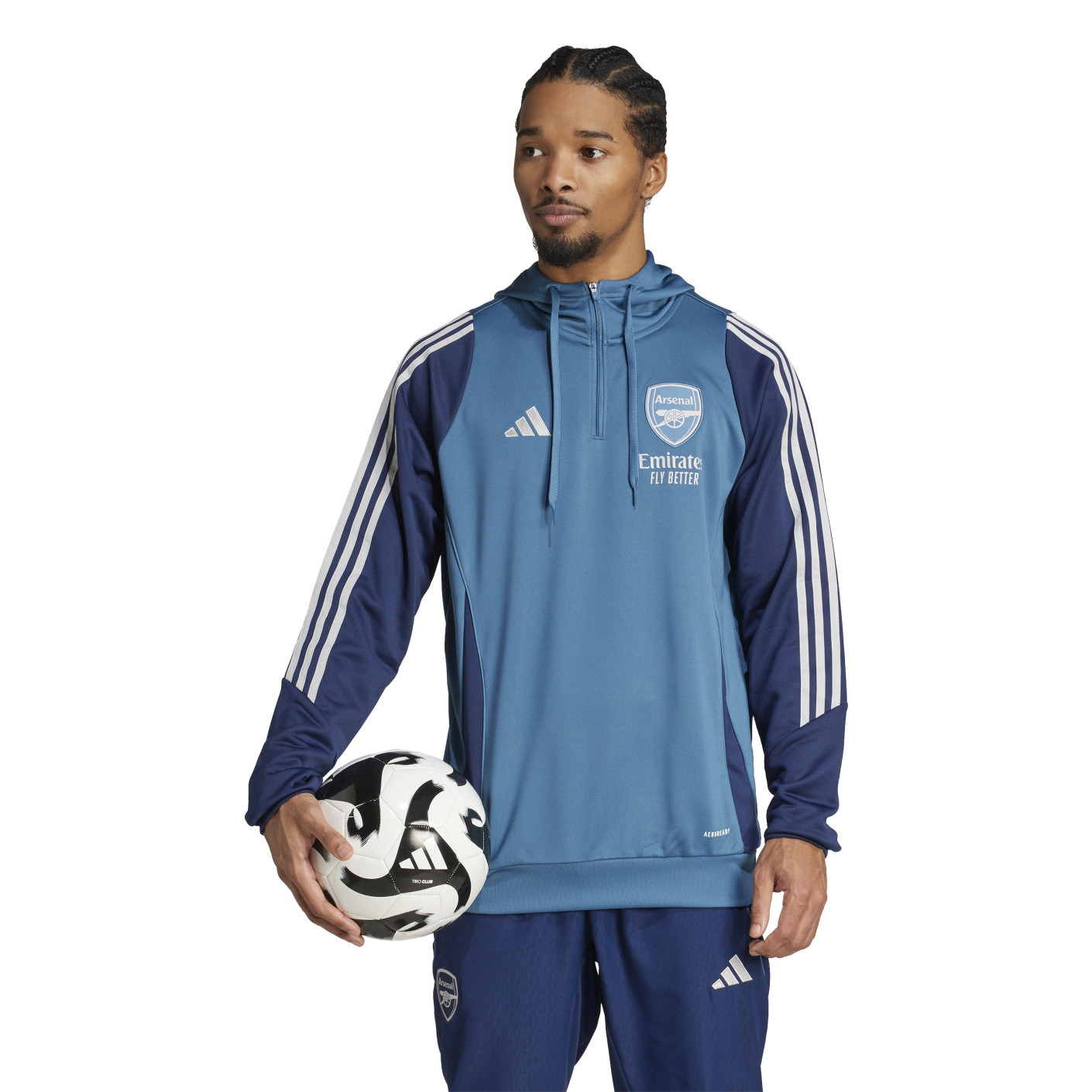 adidas Arsenal Track Tracksuit Hooded 2025-2026 Blue Dark Blue