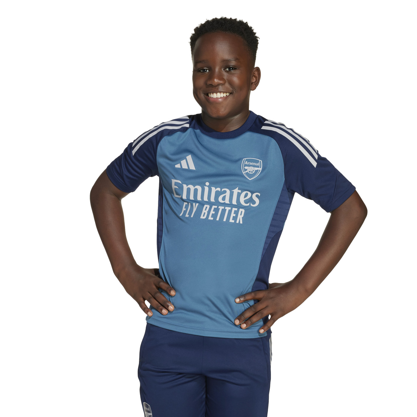adidas Arsenal Training Shirt 2025-2026 Kids Blue Dark Blue White