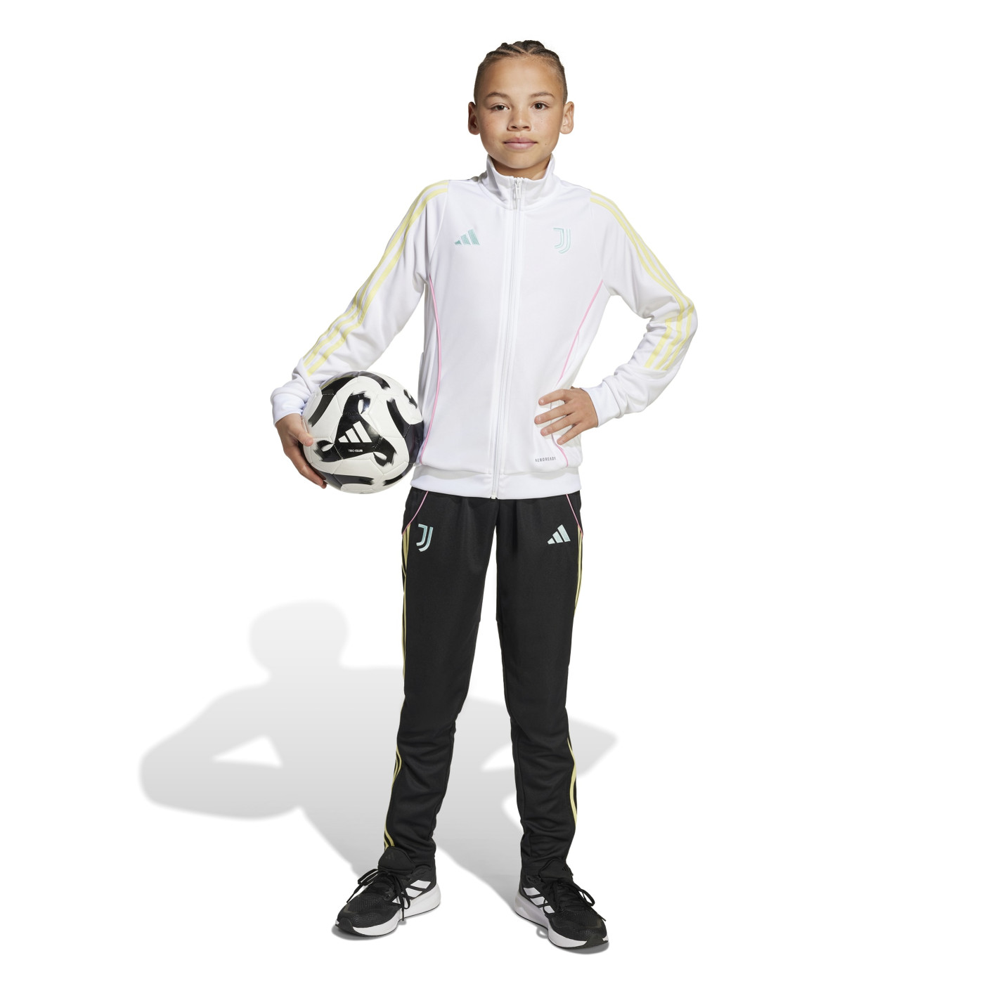 adidas Juventus Full-Zip Tracksuit 2025-2026 Kids White Black