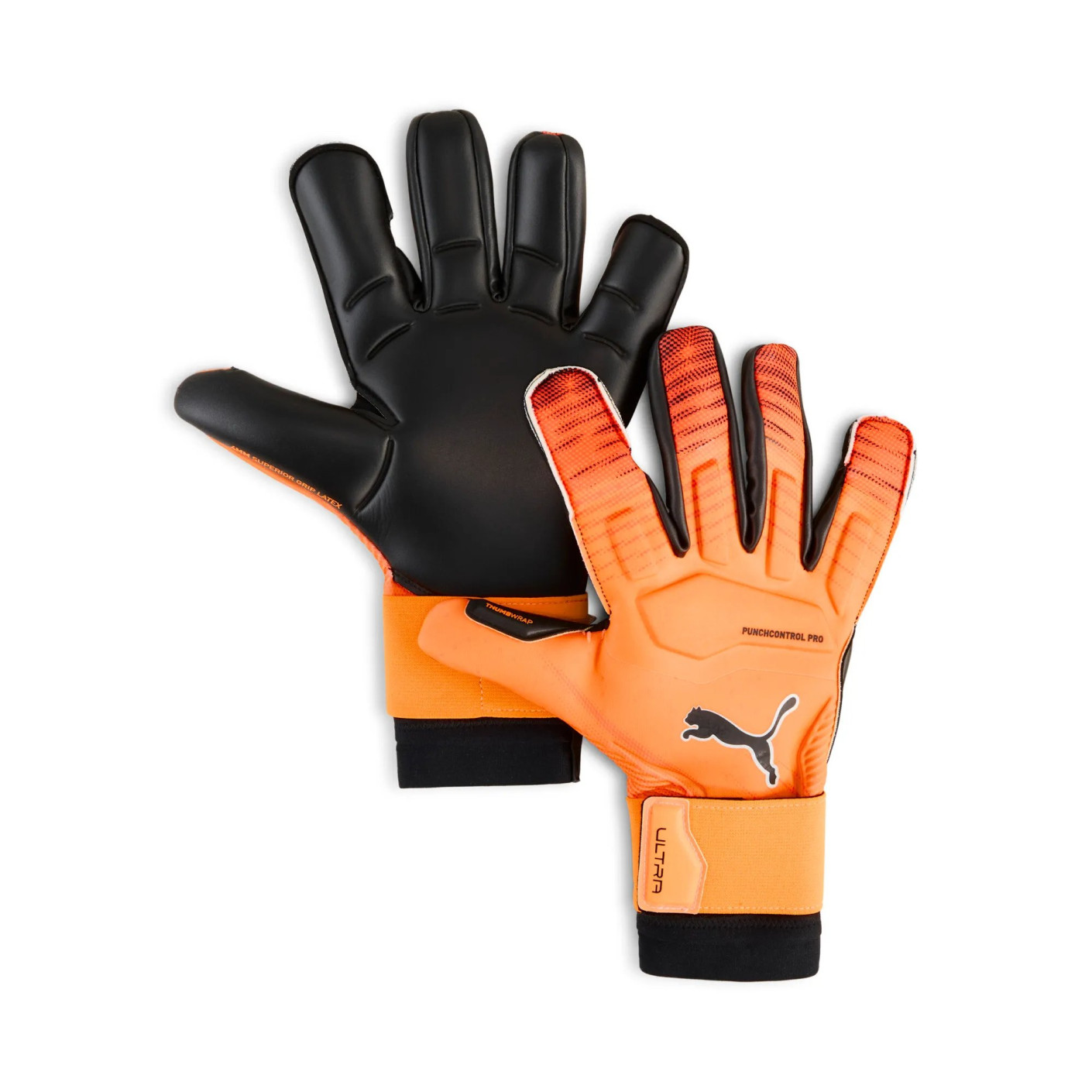 PUMA Ultra Ultimate Hybrid Goalkeeper Gloves Orange Silver Black