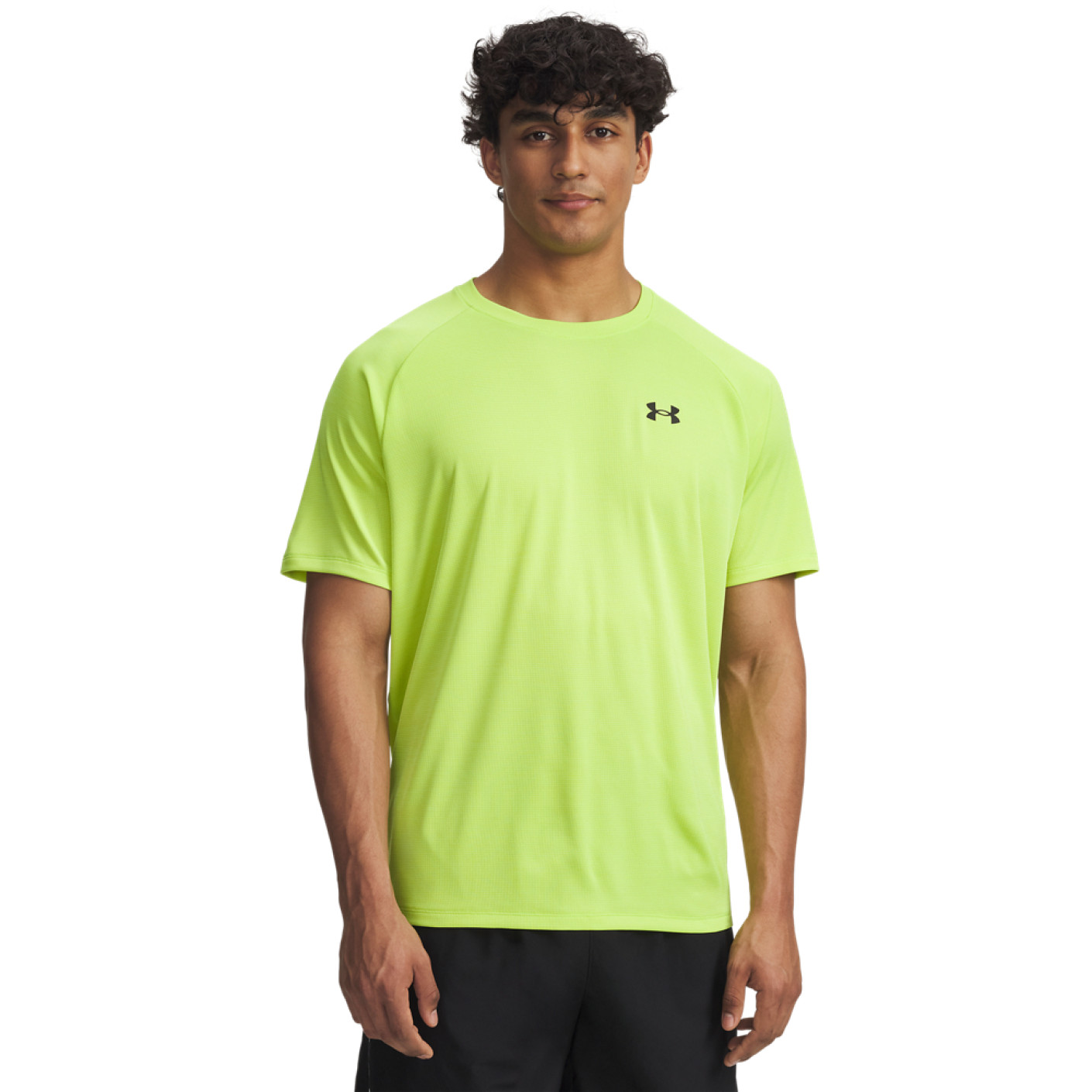 Under Armour Tech Textured Trainingsshirt Lichtgroen Zwart