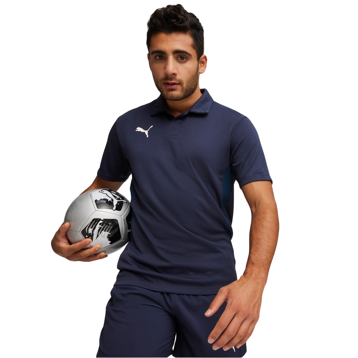 PUMA teamGOAL Polo Donkerblauw Wit
