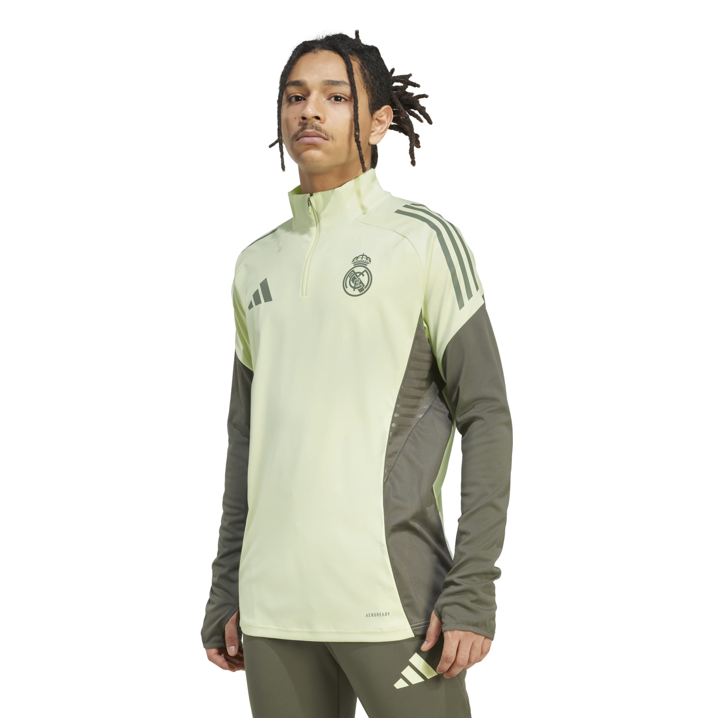 adidas Real Madrid Tracksuit 1/4-Zip 2025-2026 Light Green Grey