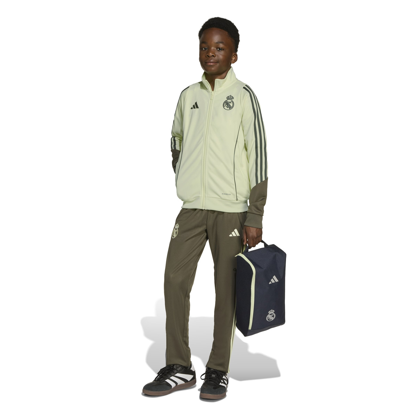adidas Real Madrid Full-Zip Tracksuit 2025-2026 Kids Light Green