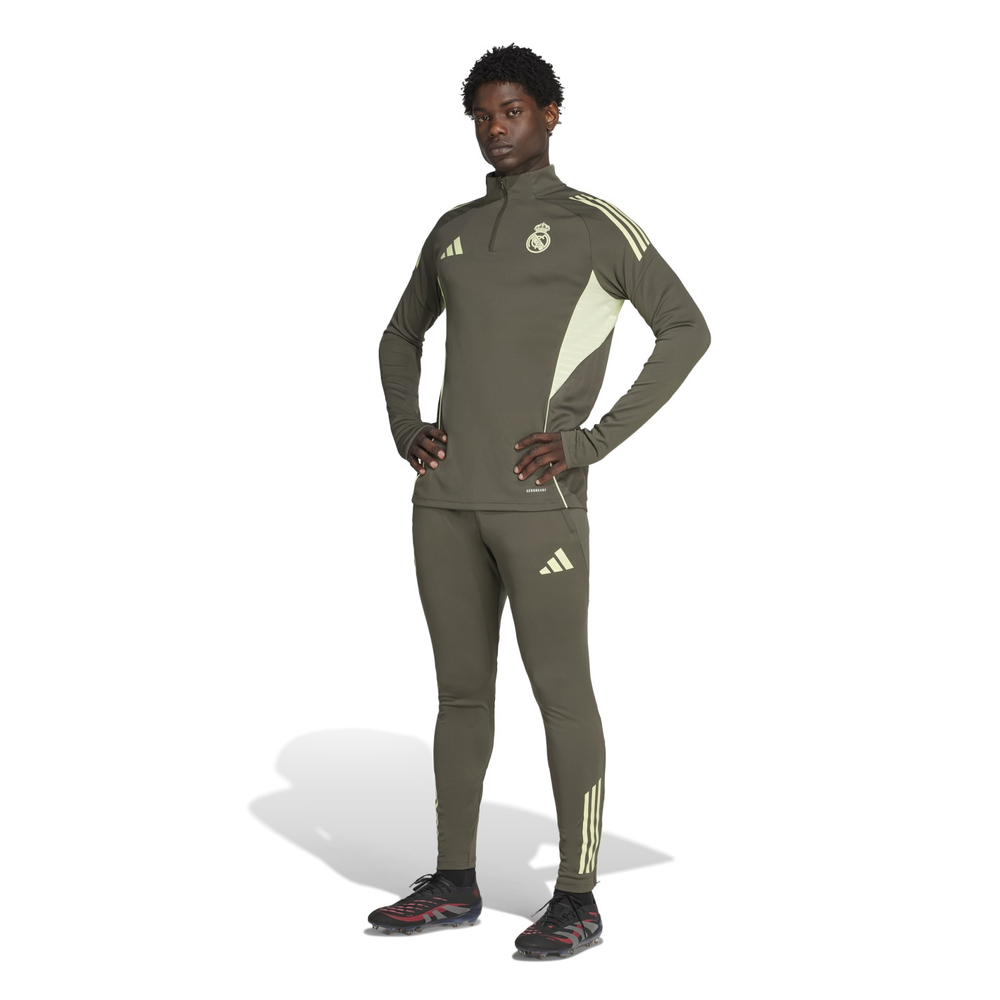 adidas Real Madrid Tracksuit 1/4-Zip 2025-2026 Grey Light Green