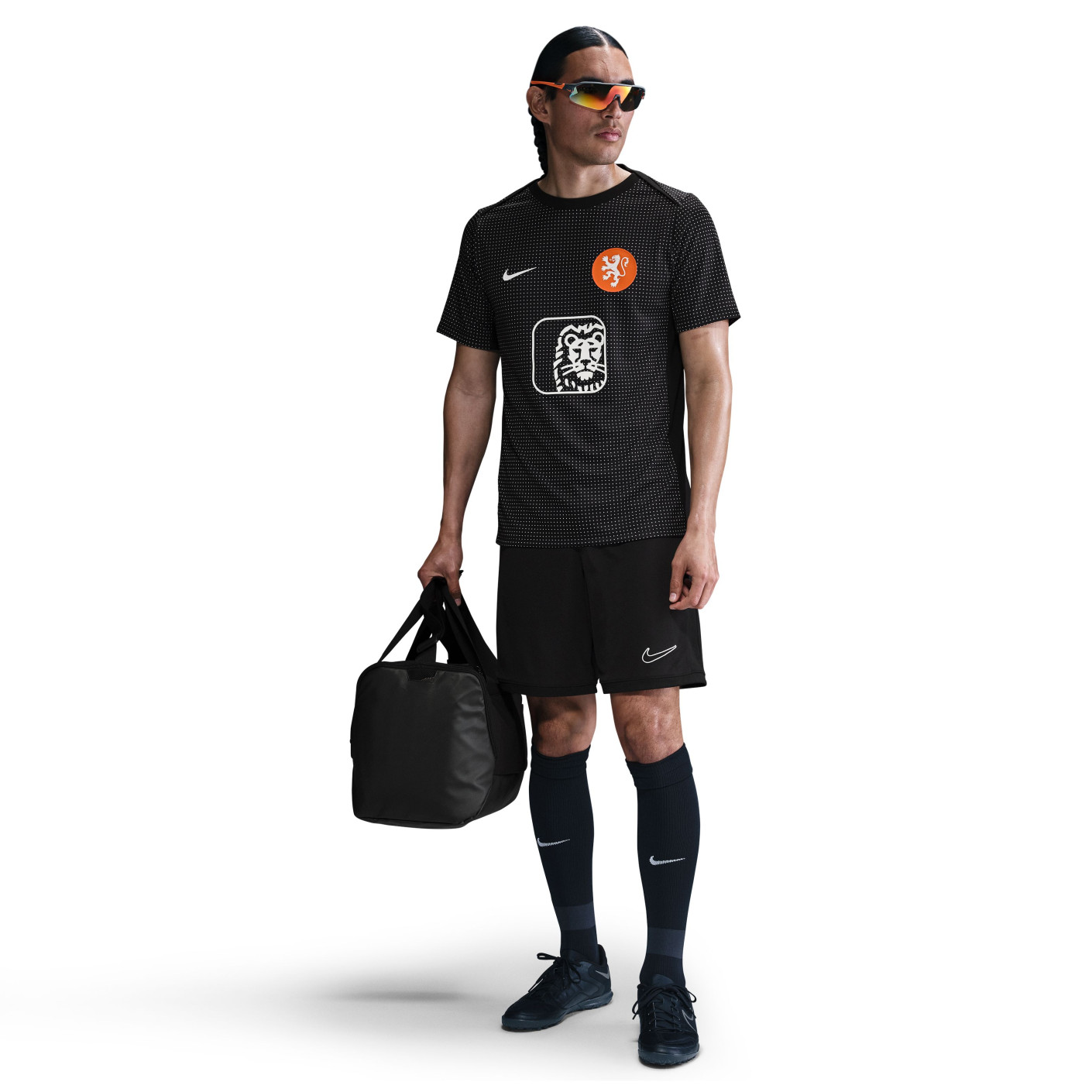 Nike Nederland Pre-Match Trainingsshirt OranjeLeeuwinnen 2025-2027 Heren Zwart Wit