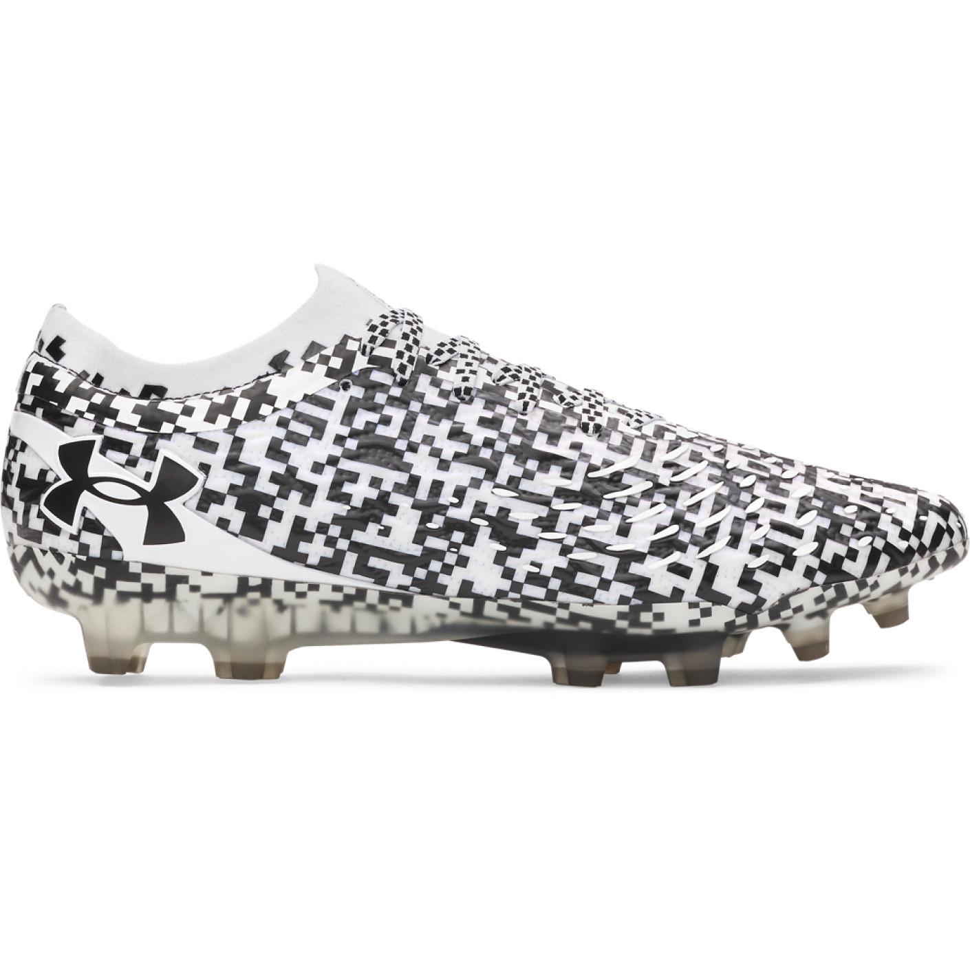 Under Armour Magnetico Elite 5 Gras Voetbalschoenen (FG) Zwart Wit