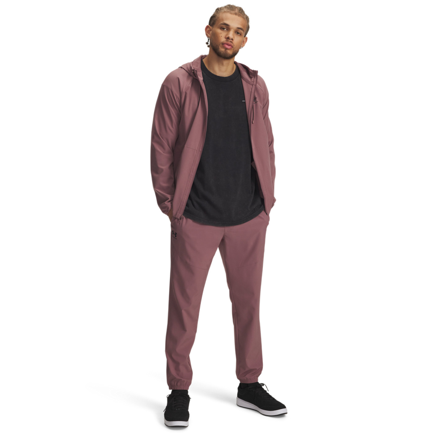 Under Armour Vibe Woven Trainingspak Full-Zip Roze Zwart