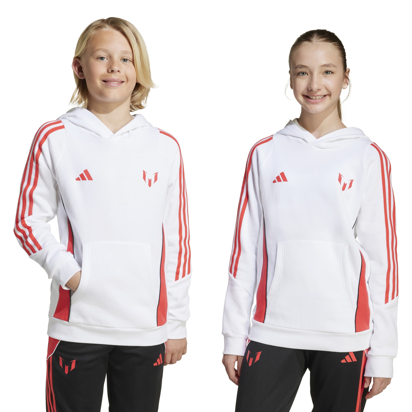adidas Messi Hoodie Kids Wit Rood