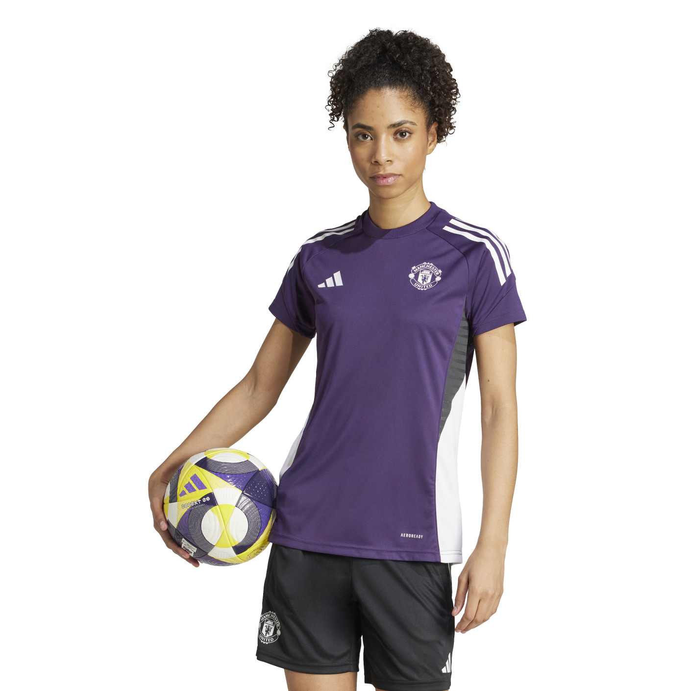 adidas Manchester United Training Shirt 2025-2026 Women Purple White Black