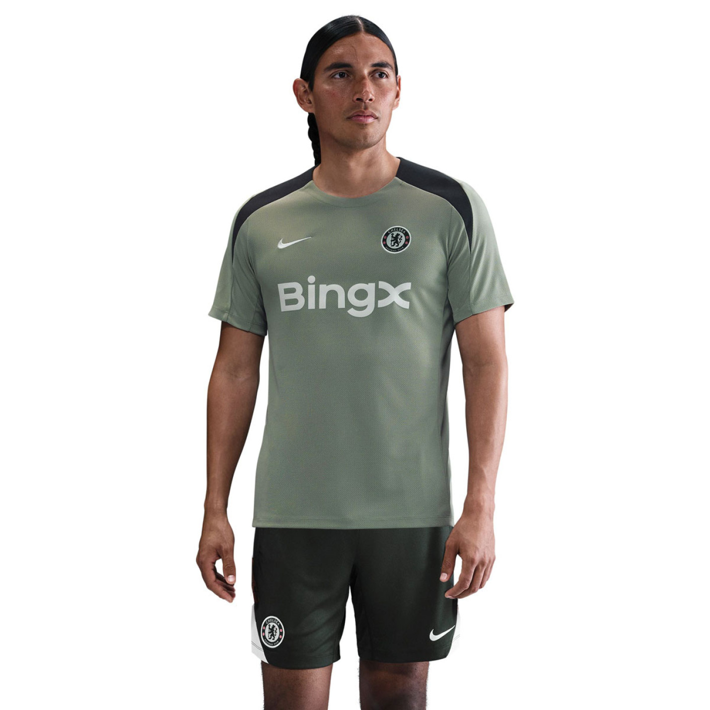Nike Chelsea Strike Trainingsset 2025-2026 Grijsgroen Donkergroen Wit