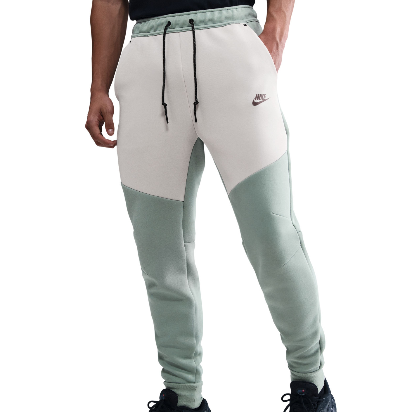 Nike Tech Fleece Sportswear Joggingbroek Grijsgroen Wit Zwart