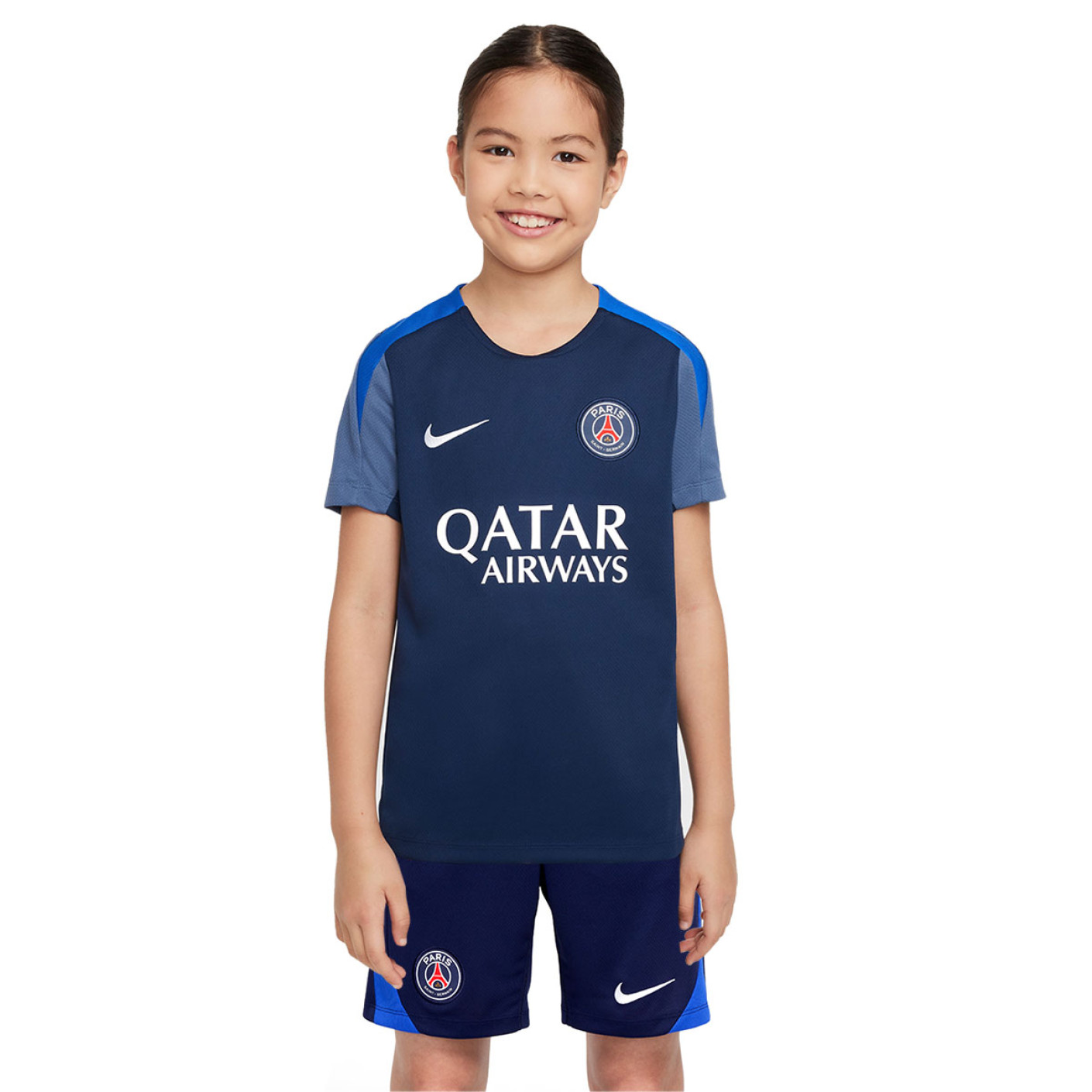 Nike Paris Saint-Germain Strike Training Set 2025-2026 Kids Dark Blue White