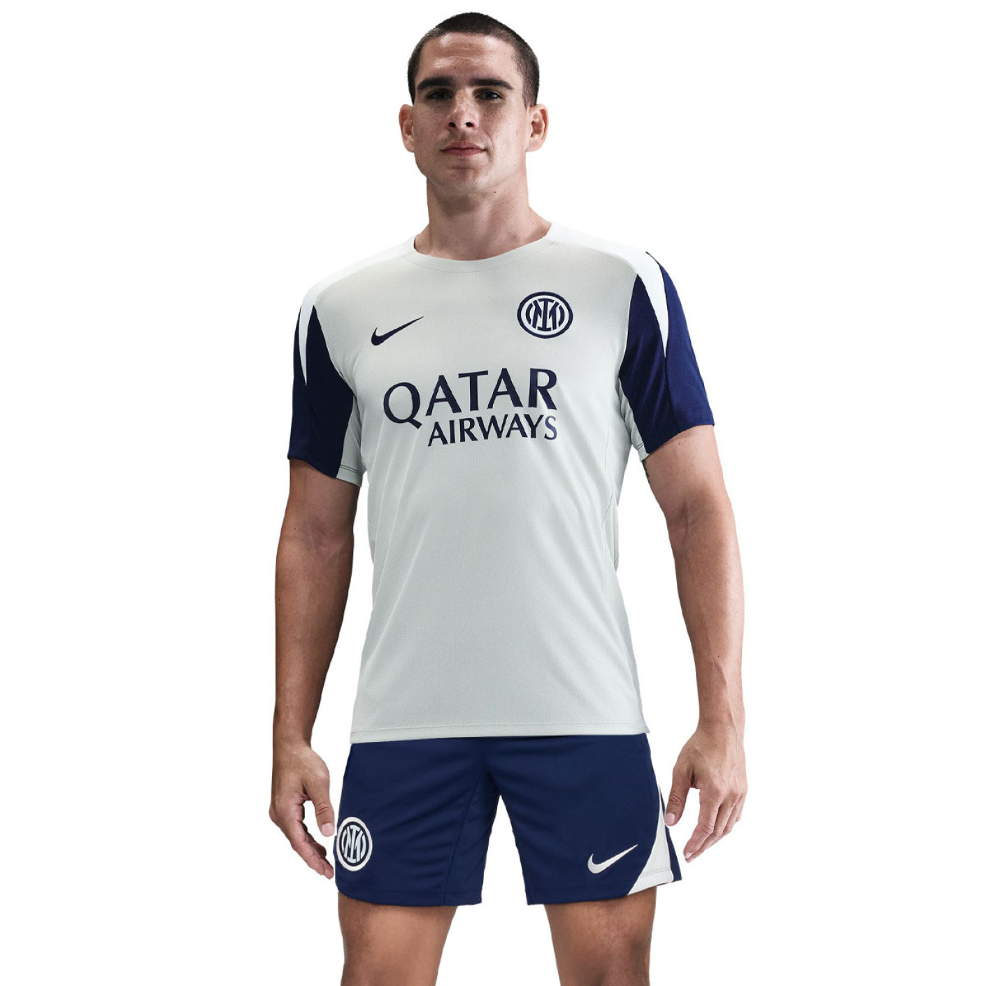 Nike Inter Milan Strike Trainingsset 2025-2026 Lichtgrijs Donkerblauw Wit
