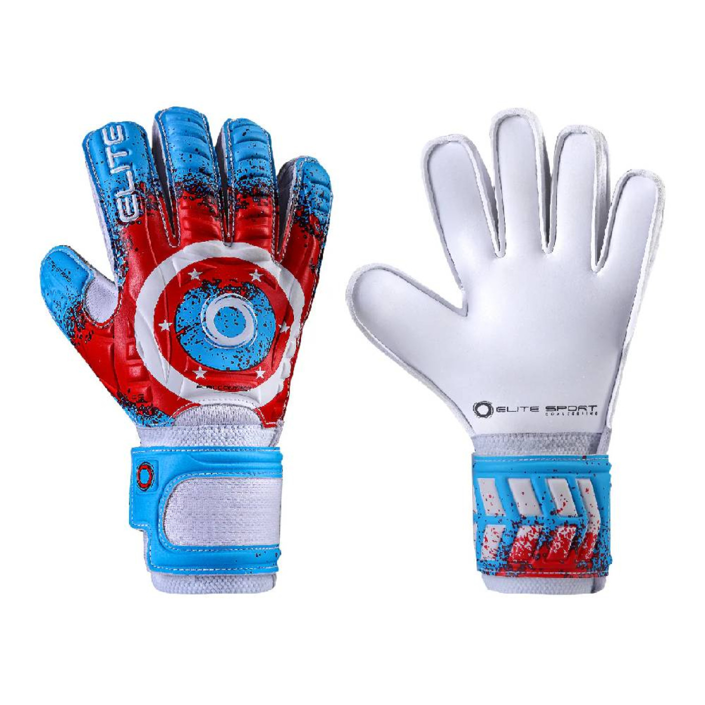 Elite Sport Stars Goalkeeper Gloves Kids Blue Red Silver