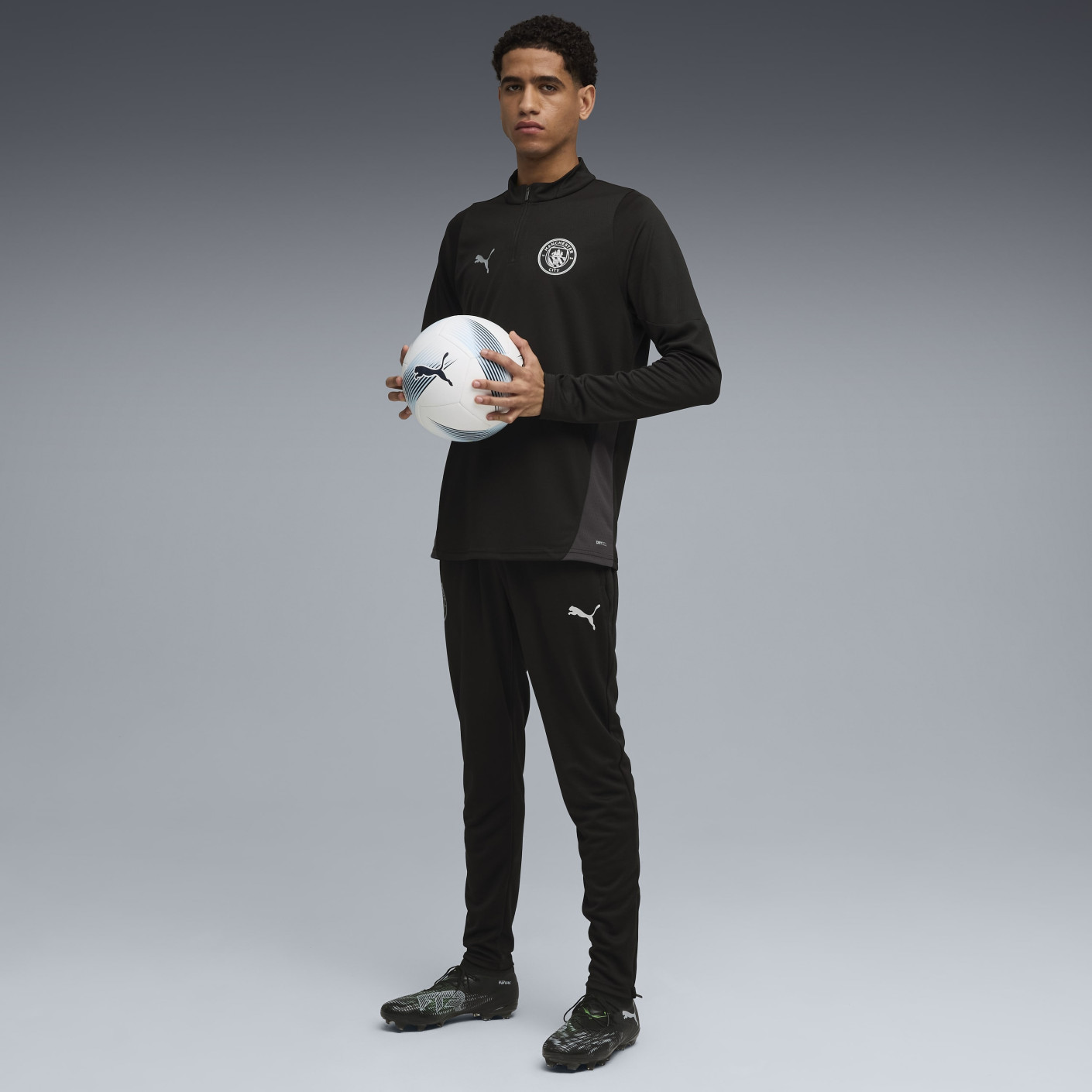 PUMA Manchester City Tracksuit 1/4-Zip 2025-2026 Black Silver