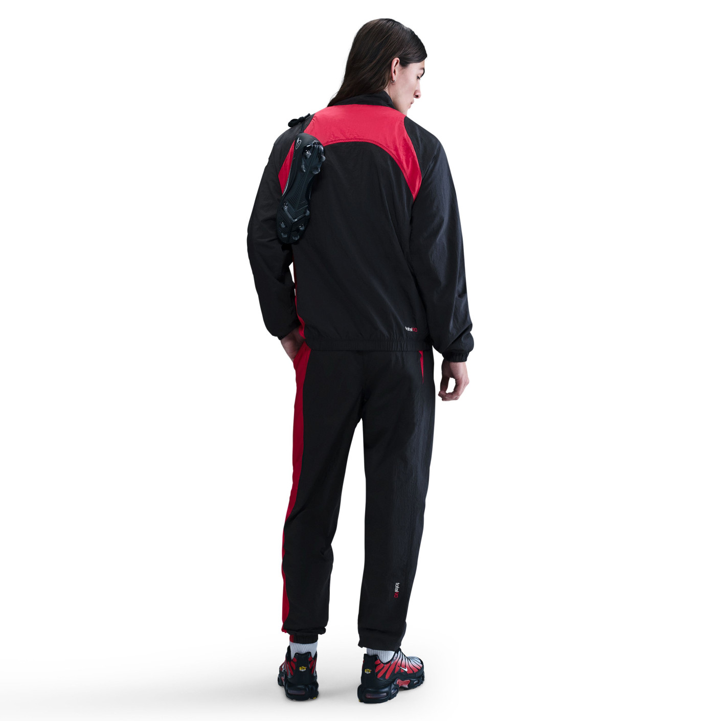 red and black nike jumpsuit