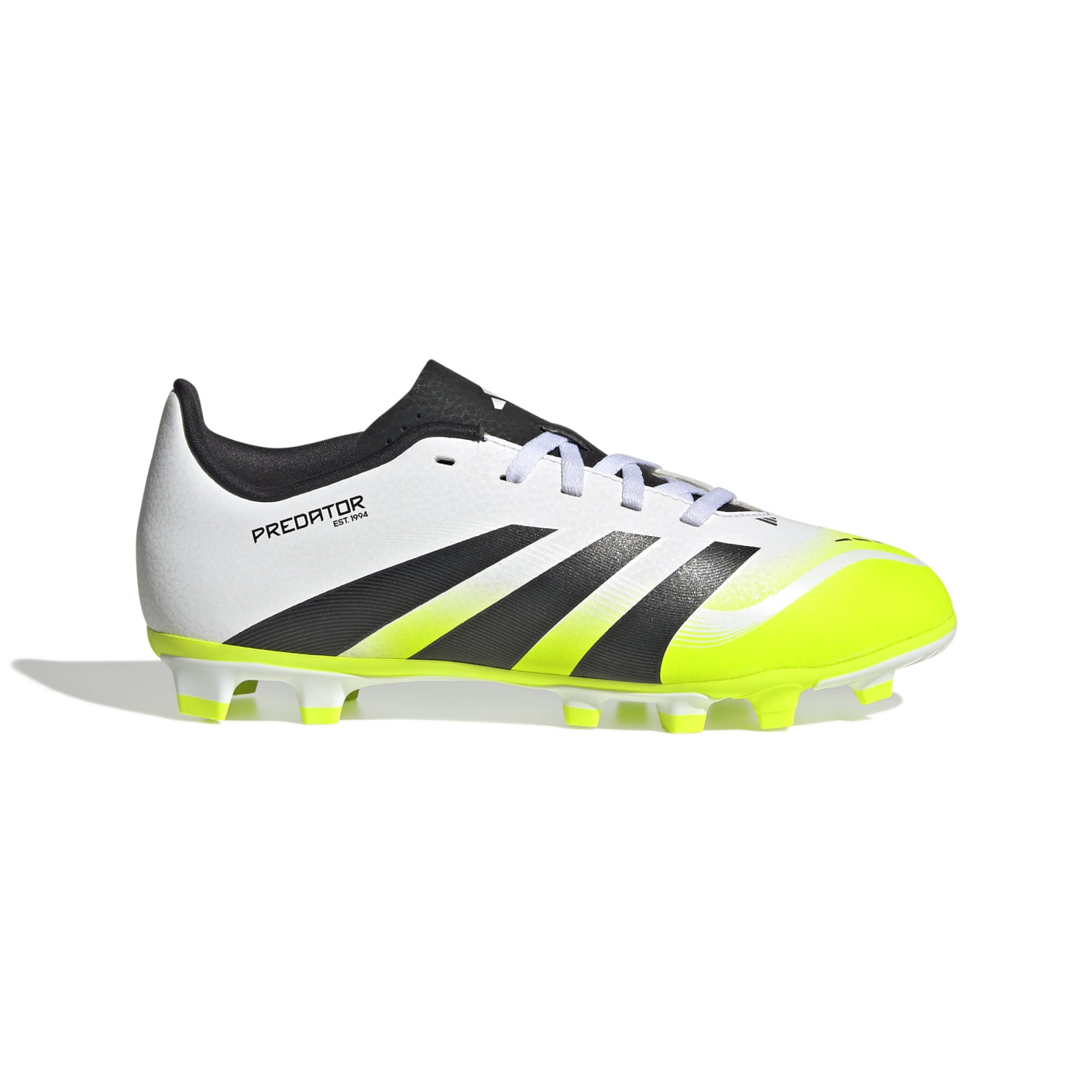 adidas Predator Club Gras / Kunstgras Voetbalschoenen (MG) Kids Wit Zwart Neongeel