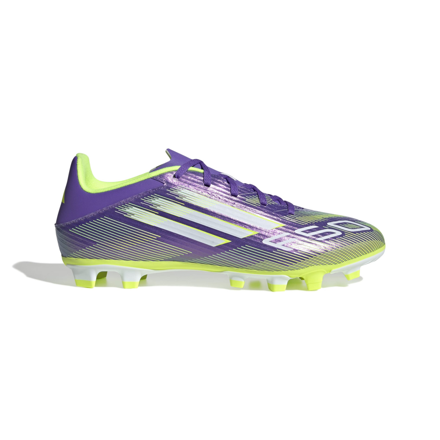 adidas F50 Club Grass/Artificial Grass Football Boots (MG) Purple White Neon Yellow