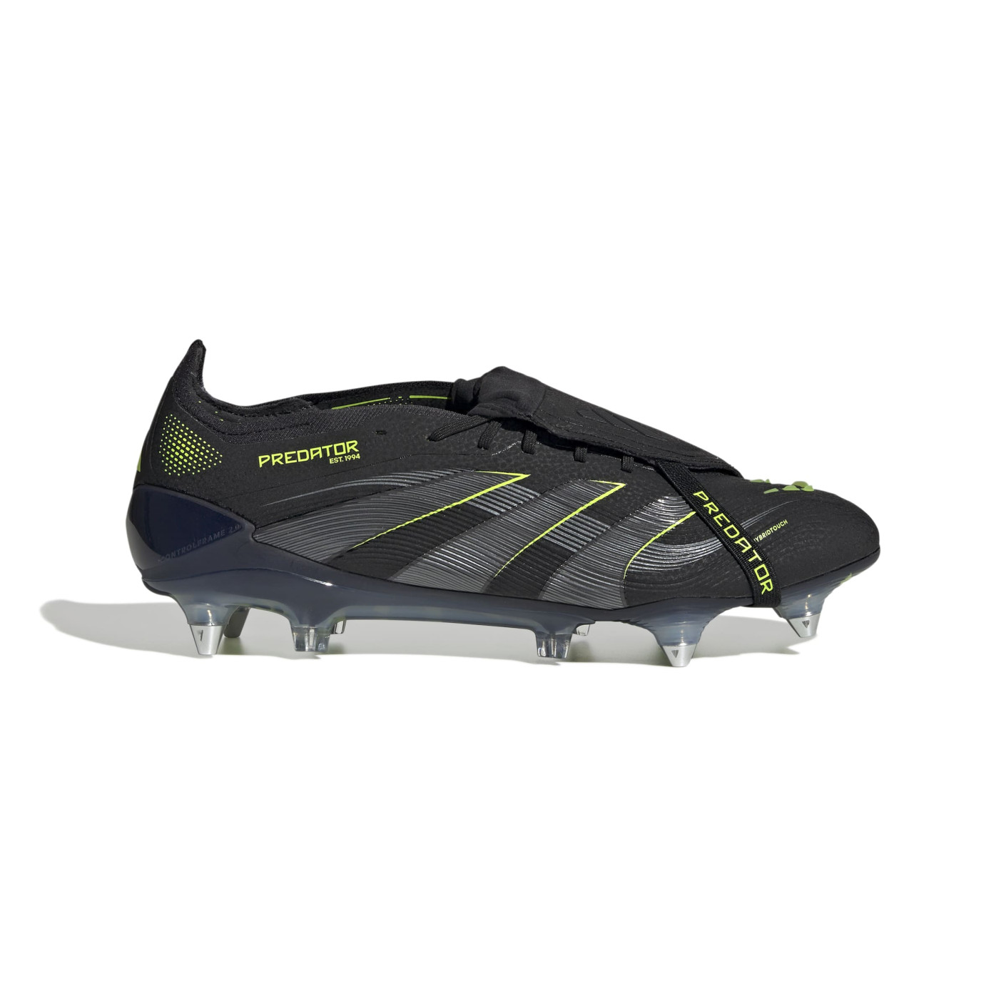 adidas Predator Elite FT IJzeren-Nop Voetbalschoenen (SG) Zwart Donkergrijs Neongeel