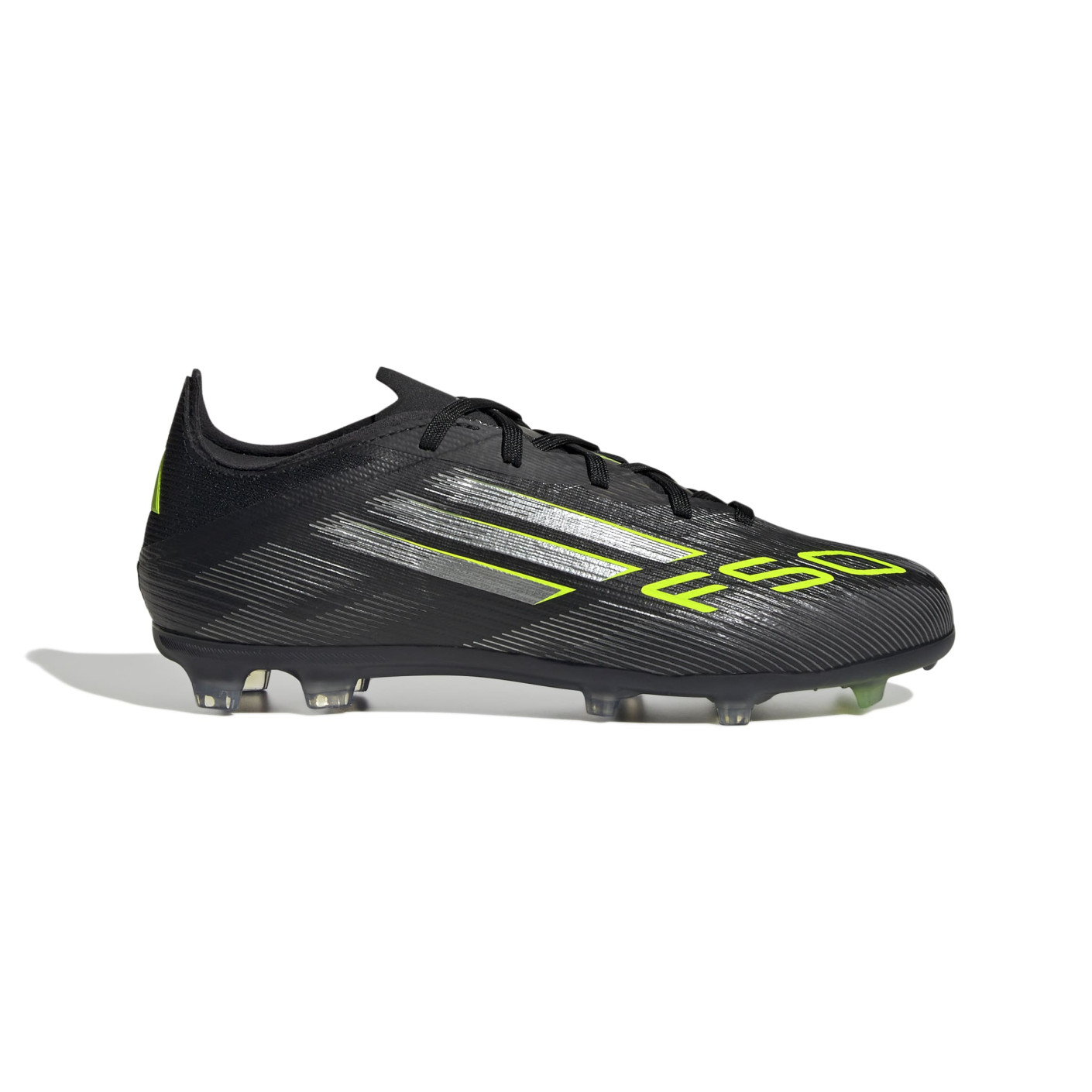 adidas F50 Elite Gras Football Boots (FG) Kids Black Silver Neon Yellow