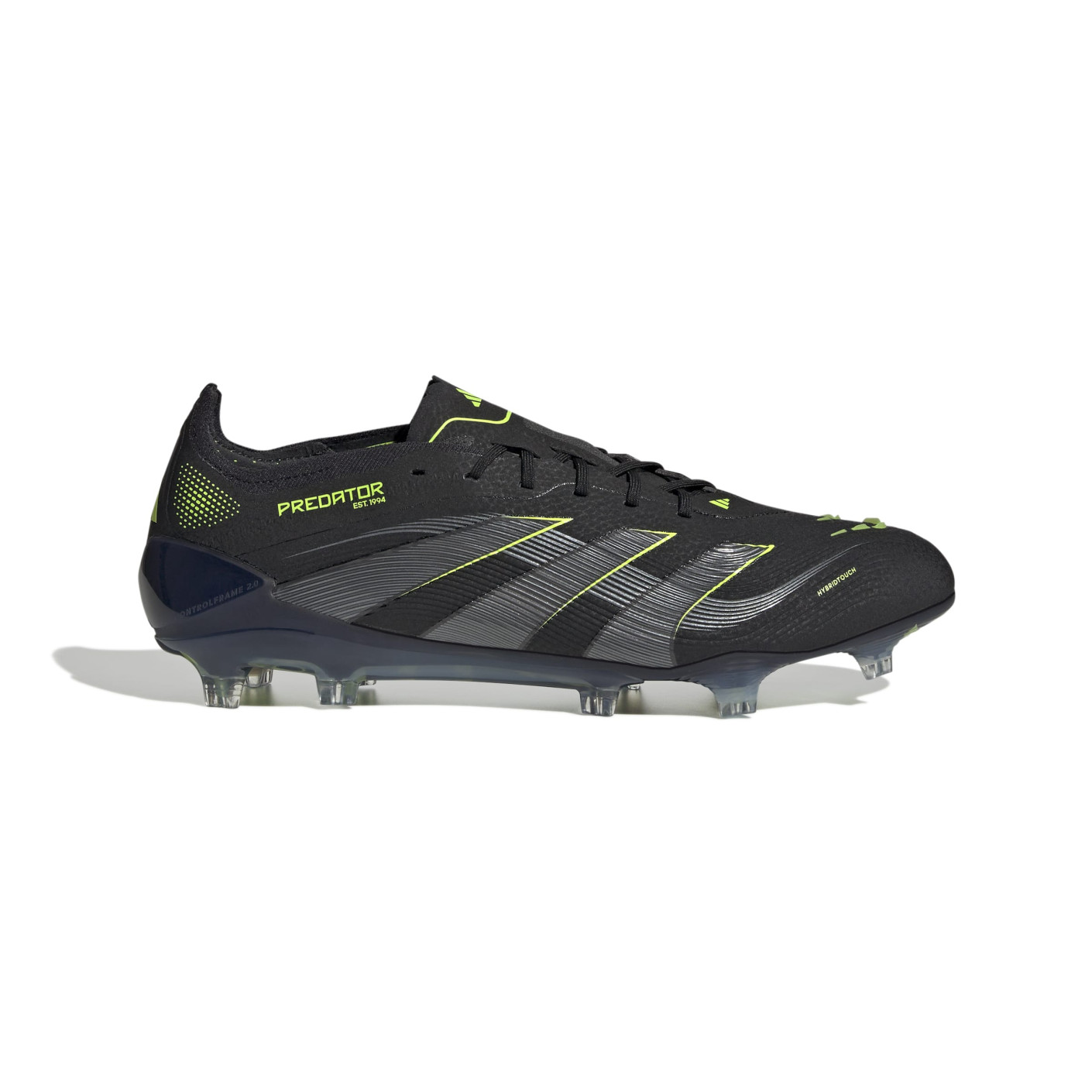 adidas Predator Elite Gras Voetbalschoenen (FG) Zwart Donkergrijs Neongeel