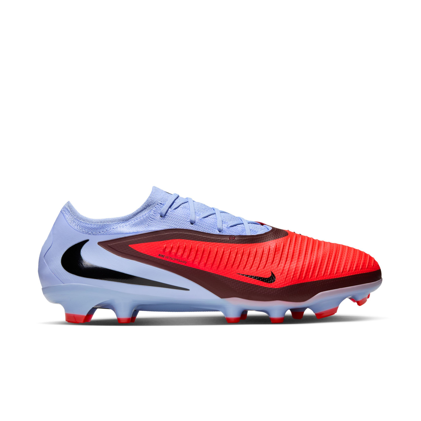 Nike Phantom 6 Low Pro Gras Voetbalschoenen (FG) Lichtblauw Felrood Zwart