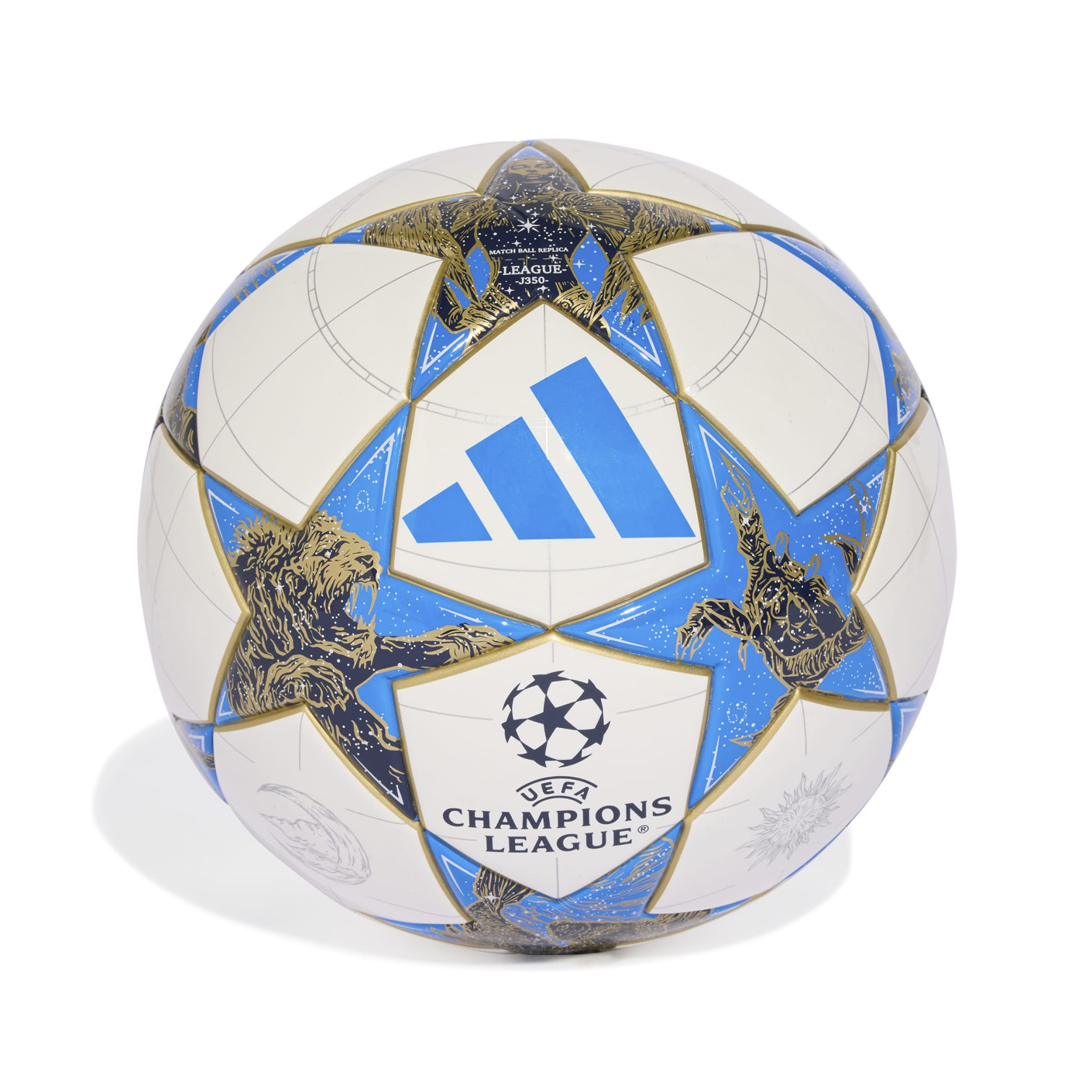 adidas UEFA Champions League League J350 Football Size 5 2025-2026 White Blue Gold
