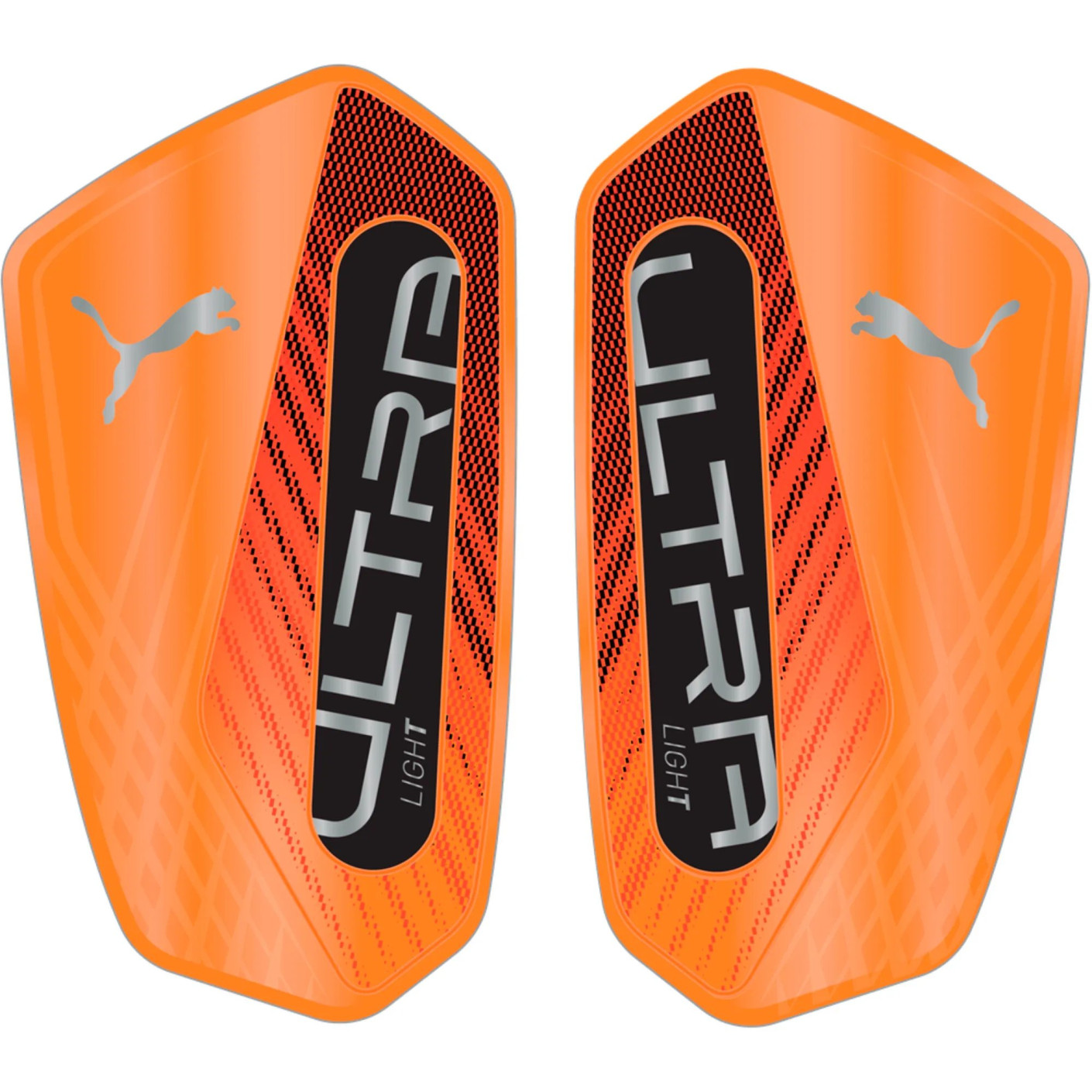 PUMA Ultra Light Sleeve Shin Guards Orange Silver Black