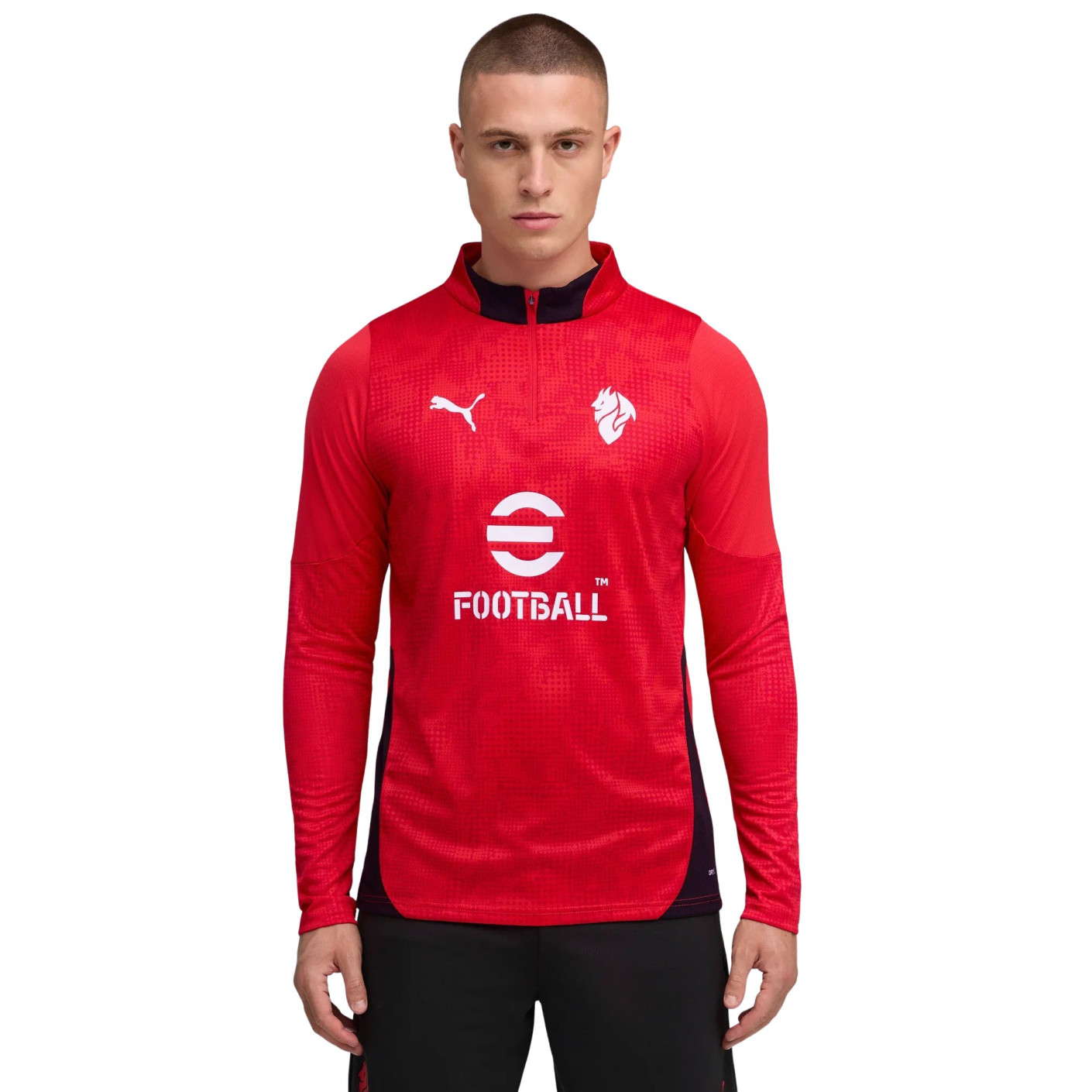 PUMA AC Milan Trainingstrui 1/4-Zip 2025-2026 Rood Zwart Wit