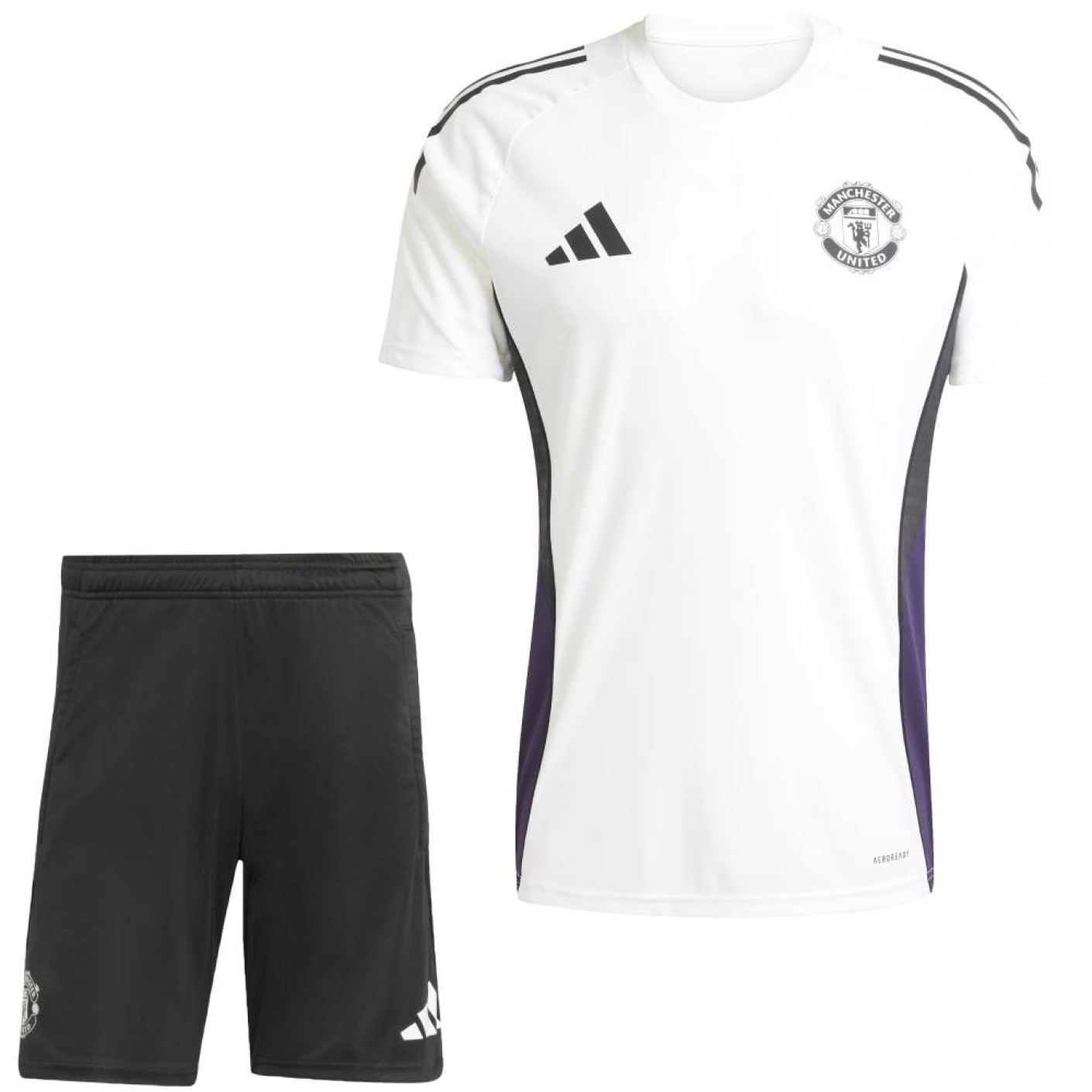 adidas Manchester United Training Set 2025-2026 White Black Purple